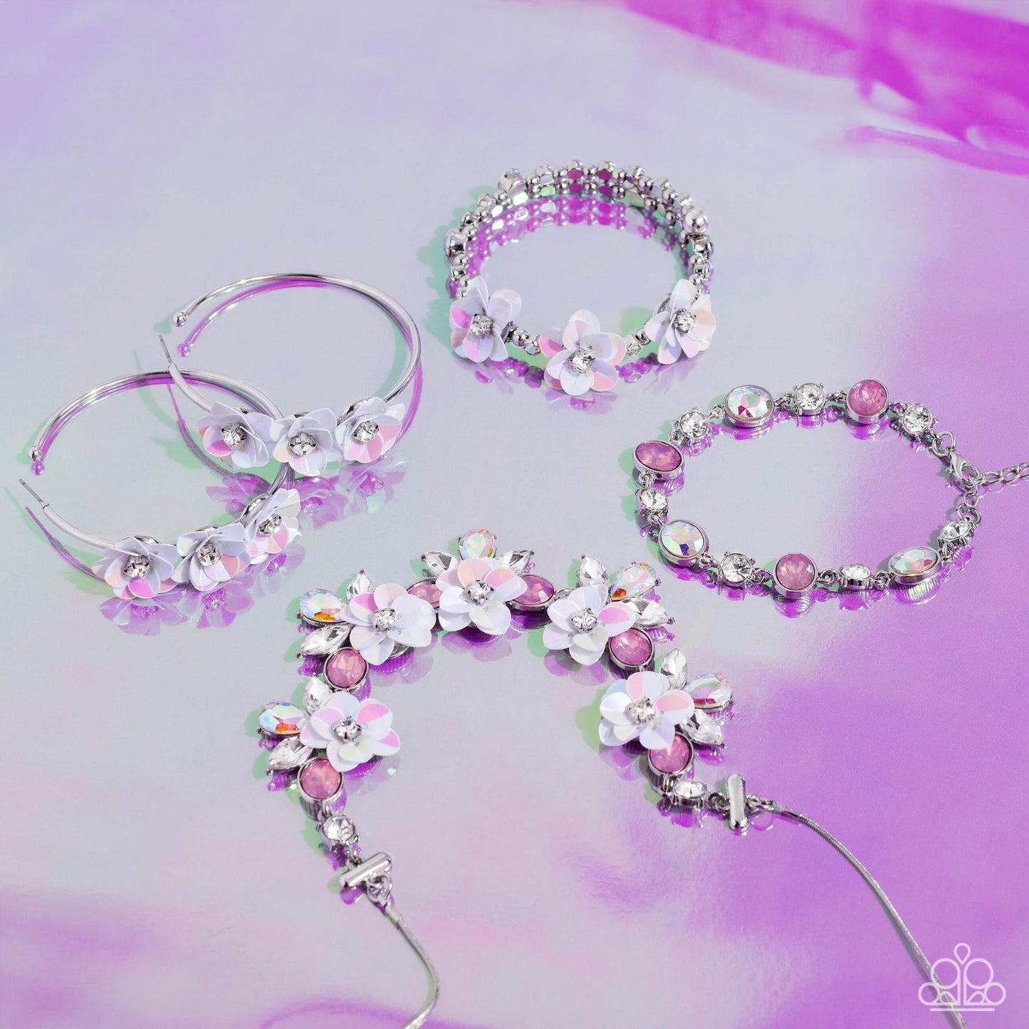 Paparazzi Accessories Glimpses of Malibu - Complete Trend Blend - September 2023 Featuring playful styles accented with fun pops of color, the Glimpses of Malibu Collection is an endearing assortment of cheerful and whimsical laid-back fashion. From the b