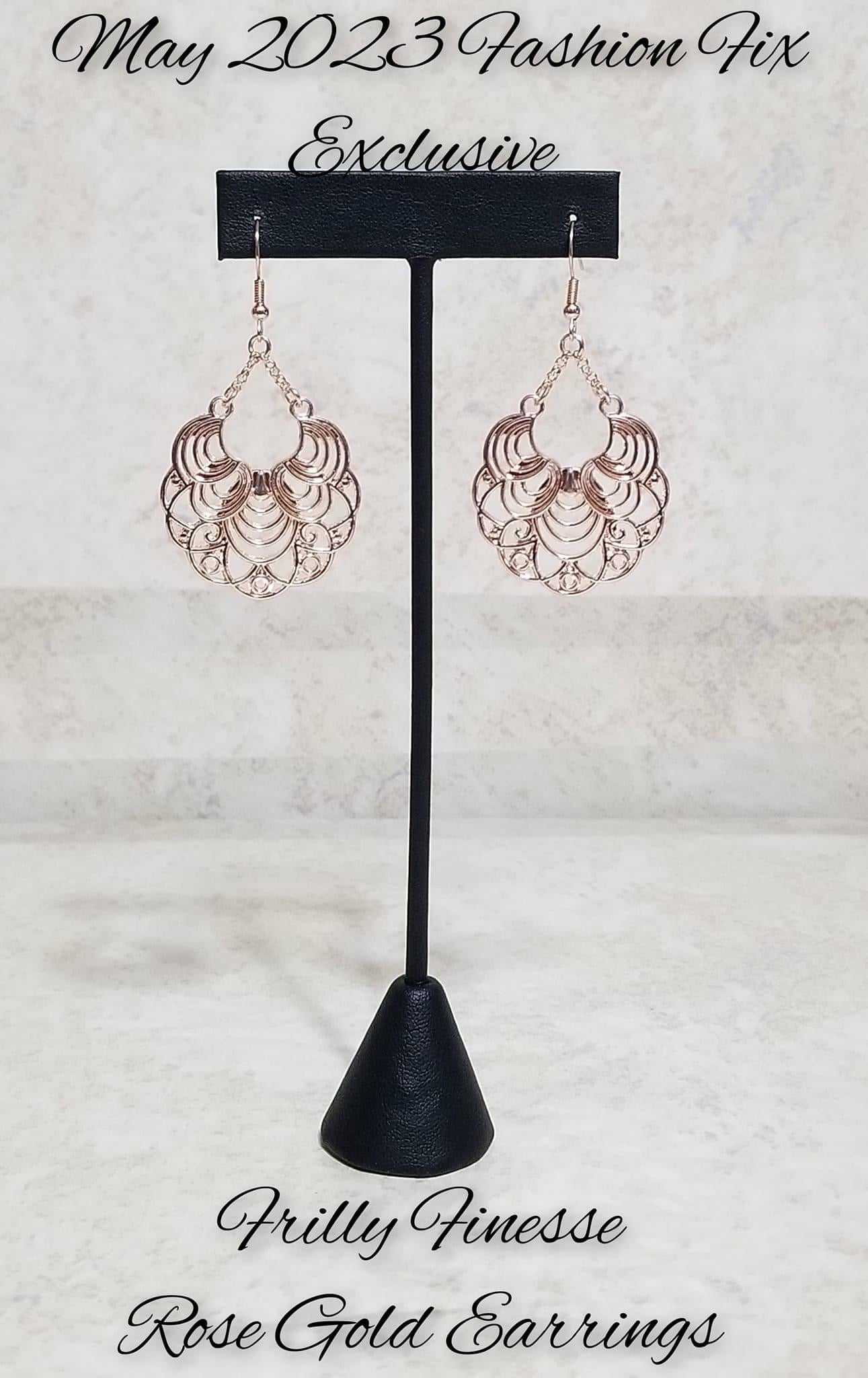 Paparazzi Accessories Frilly Finesse - Rose Gold Fashion Fix Exclusive May Stylist Picks Jewelry