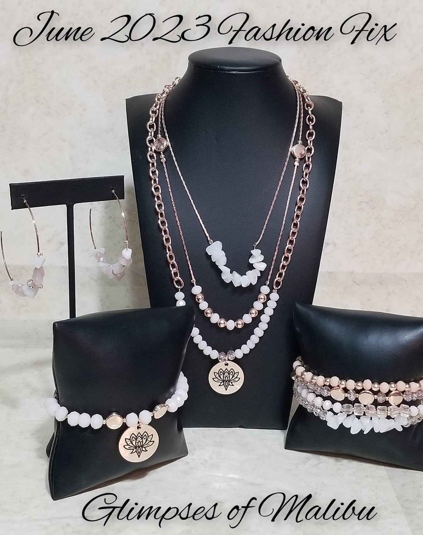 Paparazzi Accessories Glimpses of Malibu: June 2023 FF Featuring playful styles accented with fun pops of color, the Glimpses of Malibu Collection is an endearing assortment of cheerful and whimsical laid-back fashion. From the bubbly outgoing socialite w