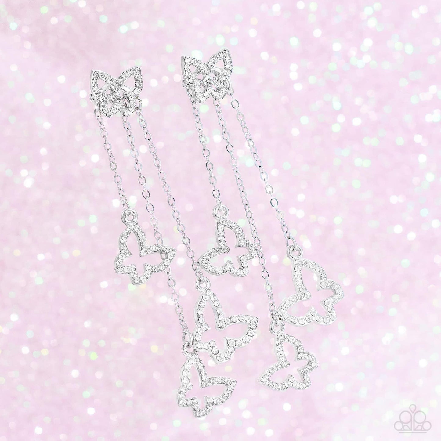 Paparazzi Accessories Boisterous Butterfly - White May 2023 Gimme the Glitz Exclusive Jewelry