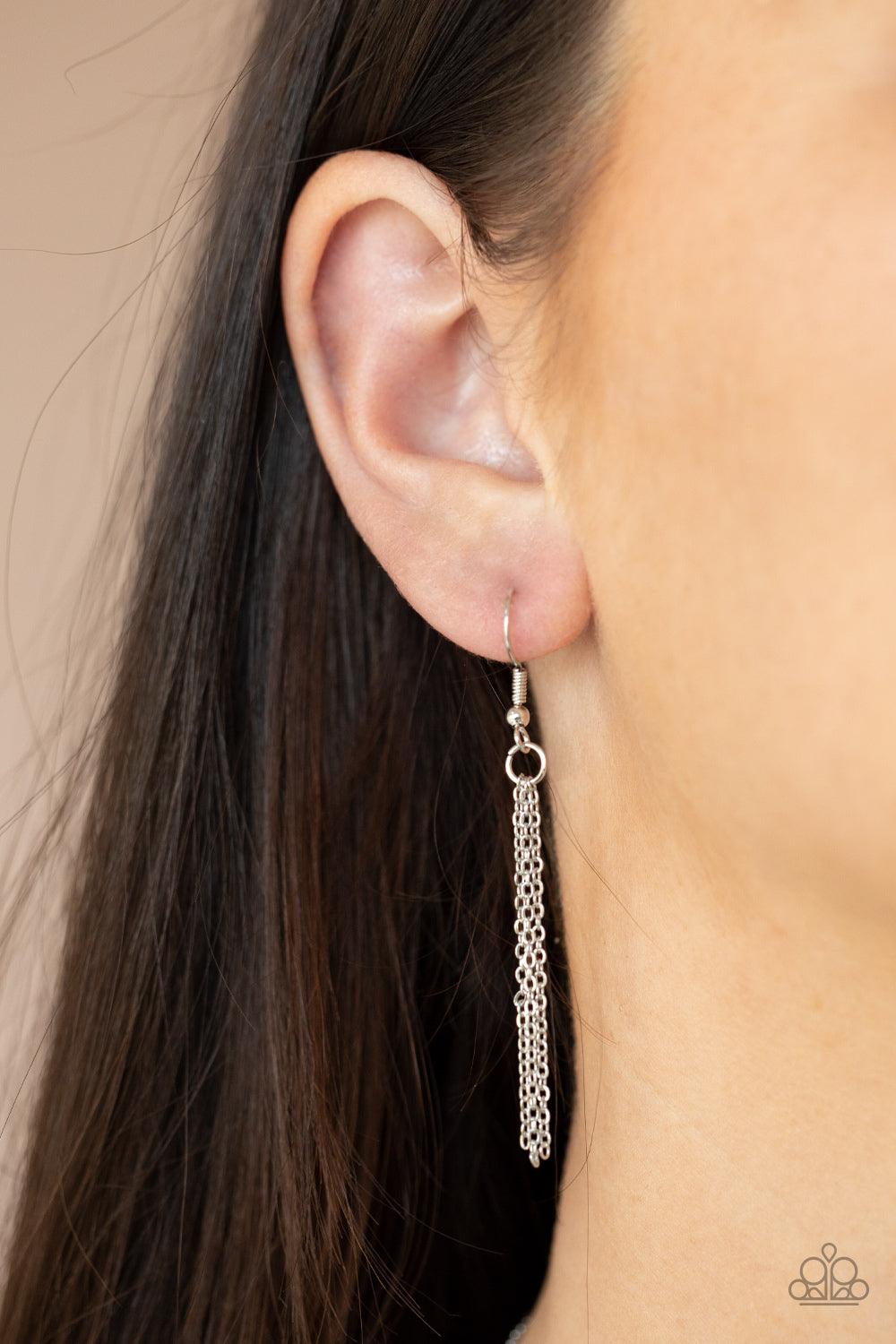 Paparazzi Accessories Butterfly Prairies - Green Infused with glistening green cat's eye stone wings, a shiny silver butterfly pendant swings from a dainty silver chain below the collar for a whimsy flair. Features an adjustable clasp closure. Sold as one