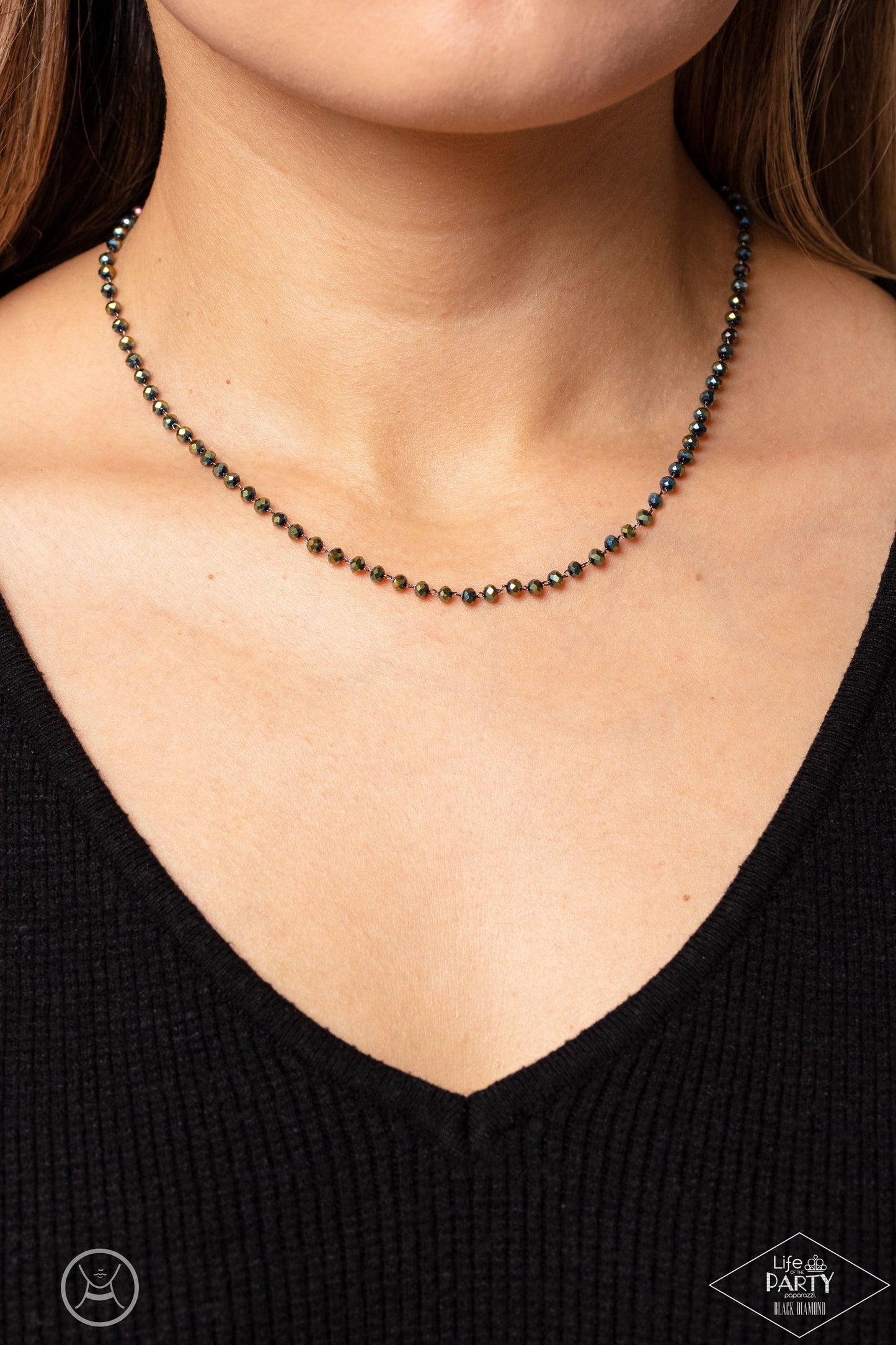 Paparazzi Accessories Mini MVP - Multi A dainty row of faceted oil spill crystal-like beads delicately links around the neck, resulting in a radiant glimmer. Features an adjustable clasp closure. Due to its prismatic palette, color may vary. Sold as one i