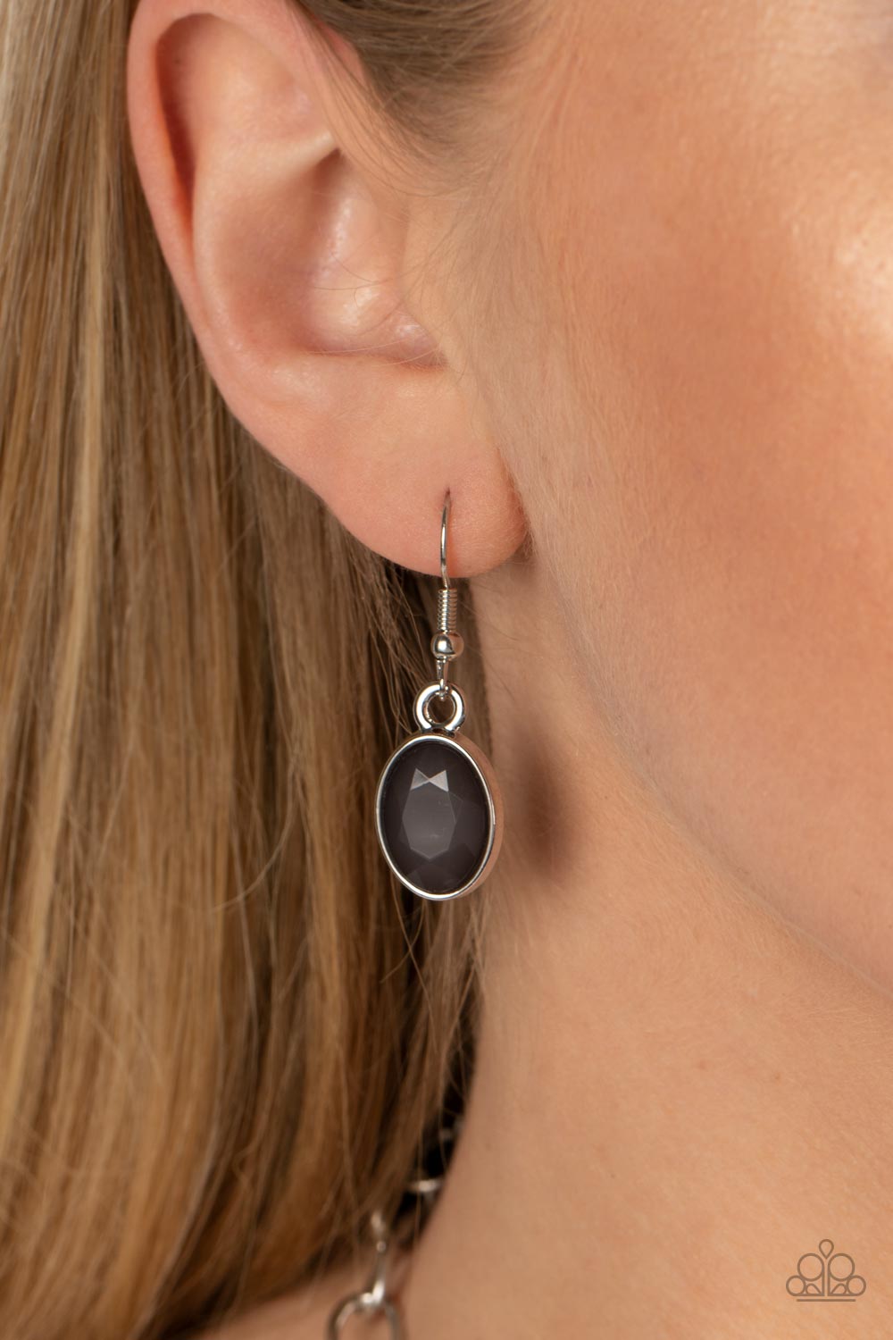 Paparazzi Accessories Dreaming in MULTICOLOR - Black Sparkling smoky gems combine with black beads and alternate across the collar with oversized discs painted in black enamel. The whimsically modern collection connects to a silver chain resulting in a ch