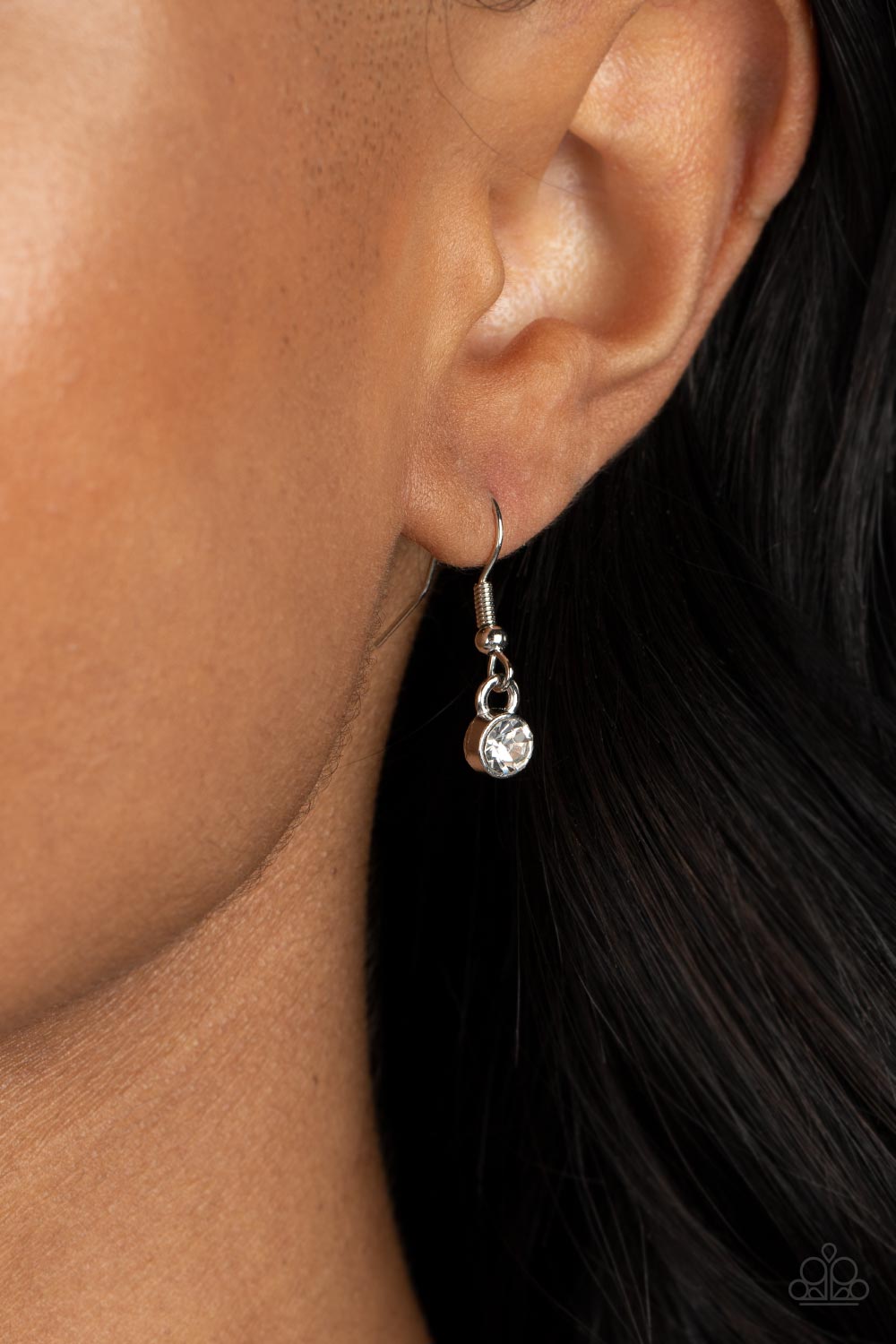 Paparazzi Accessories Bedazzled Bliss - Red A luxurious airy silver heart lush with glassy white rhinestones swings from a classic silver chain. A faceted heart gem brushed in a red shimmer graces one side of the larger bedazzled heart for a romantic fini