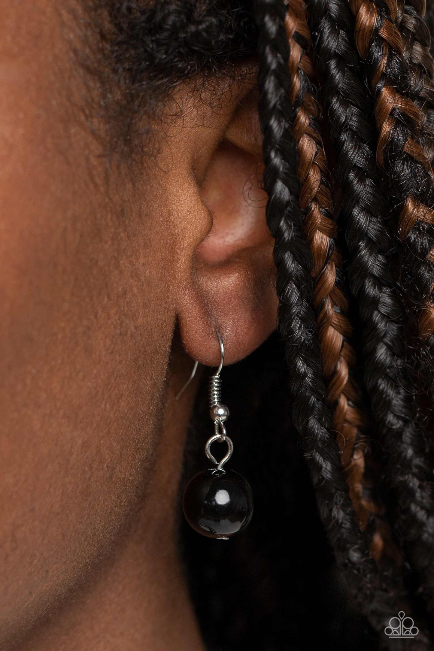 Paparazzi Accessories No Laughing SPLATTER - Multi Featuring blue, white, and silver paint splatter, oversized black beads loop around the collar from a classic silver link chain. Silver floral fittings and small discs in shades of white, hot pink, yellow