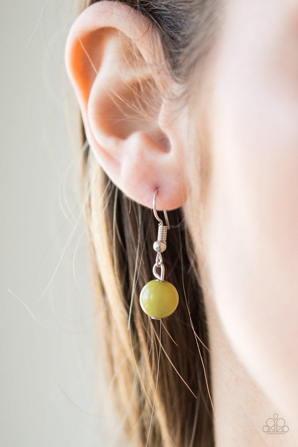 Paparazzi Accessories Island Excursion - Green 2 Tiers of round and abstract green beading give way to blue beading, creating a cascading complementary ombre-effect below the collar. Features an adjustable clasp closure. Jewelry