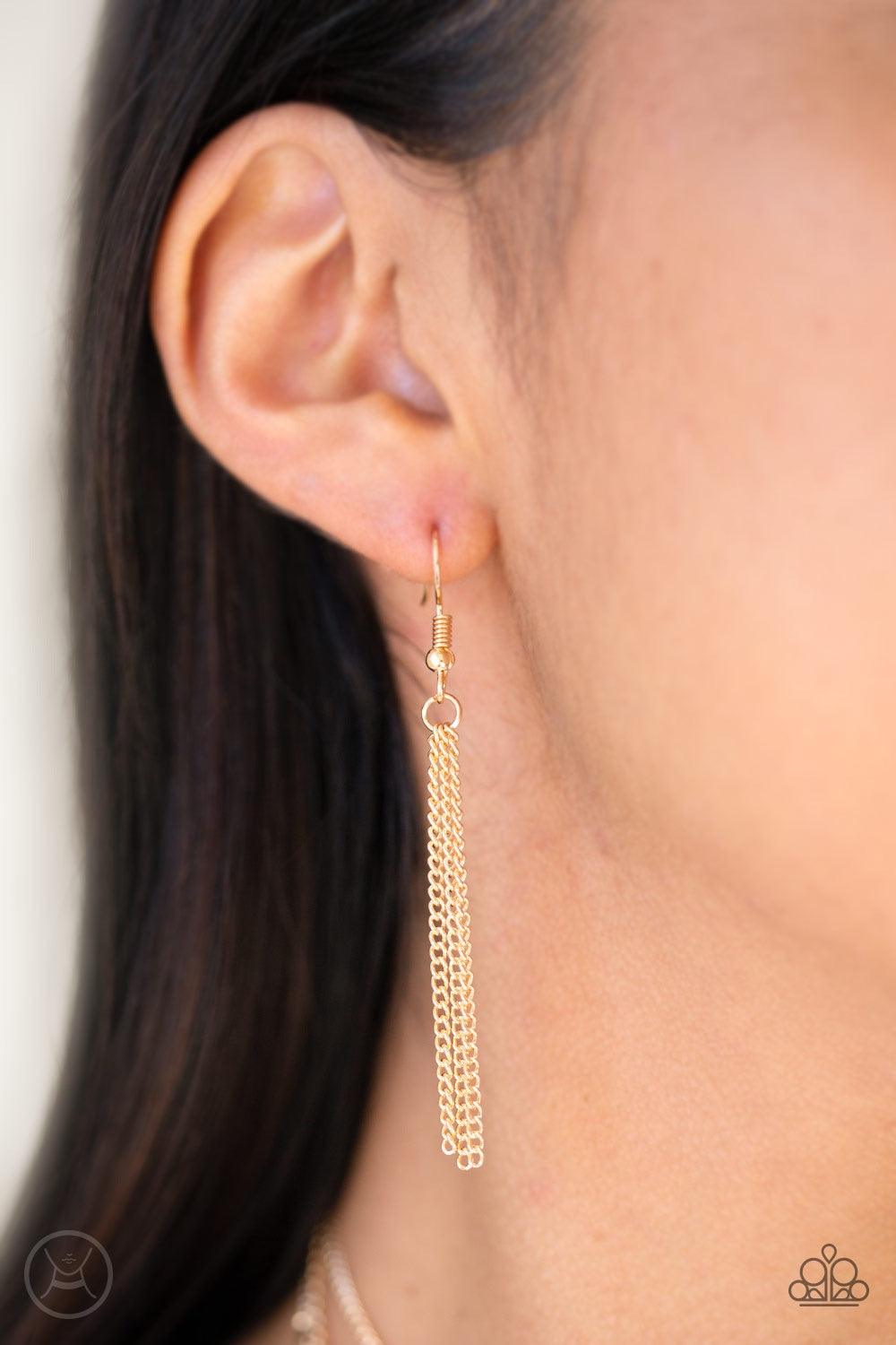 Paparazzi Accessories Think Like A Minimalist - Gold A row of beaded gold chain, a plain gold chain, and a chain featuring flattened links layer around the neck for a minimalist inspired look. Features an adjustable clasp closure. Jewelry