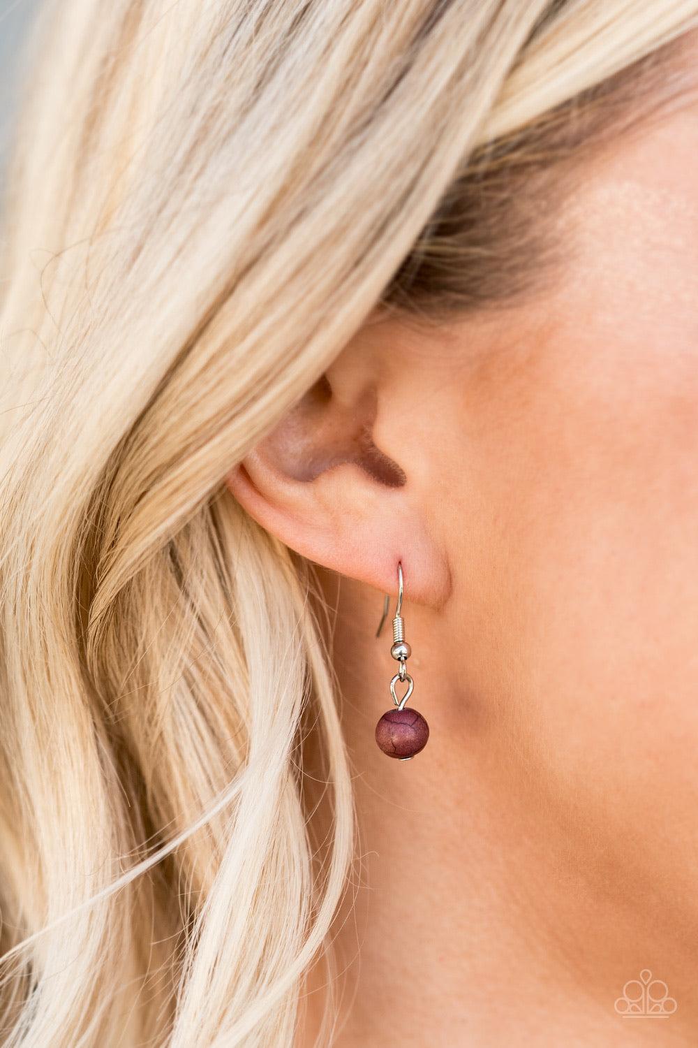 Paparazzi Accessories Desert Pools - Brown Encased in silver, a brown teardrop stone hinges to a large round brown stone at the bottom of a lengthened silver popcorn chain, creating a one-of-a-kind pendant. Features an adjustable clasp closure. Jewelry
