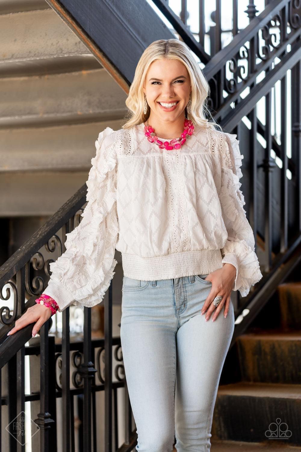 Paparazzi Accessories Glimpses of Malibu: FF August 2021 The Glimpses of Malibu collection was created with inspiration from the styles of Malibu, CA. Styles in this Trend Blend will feature fun, livable fashion with an upscale flavor. The color are usual