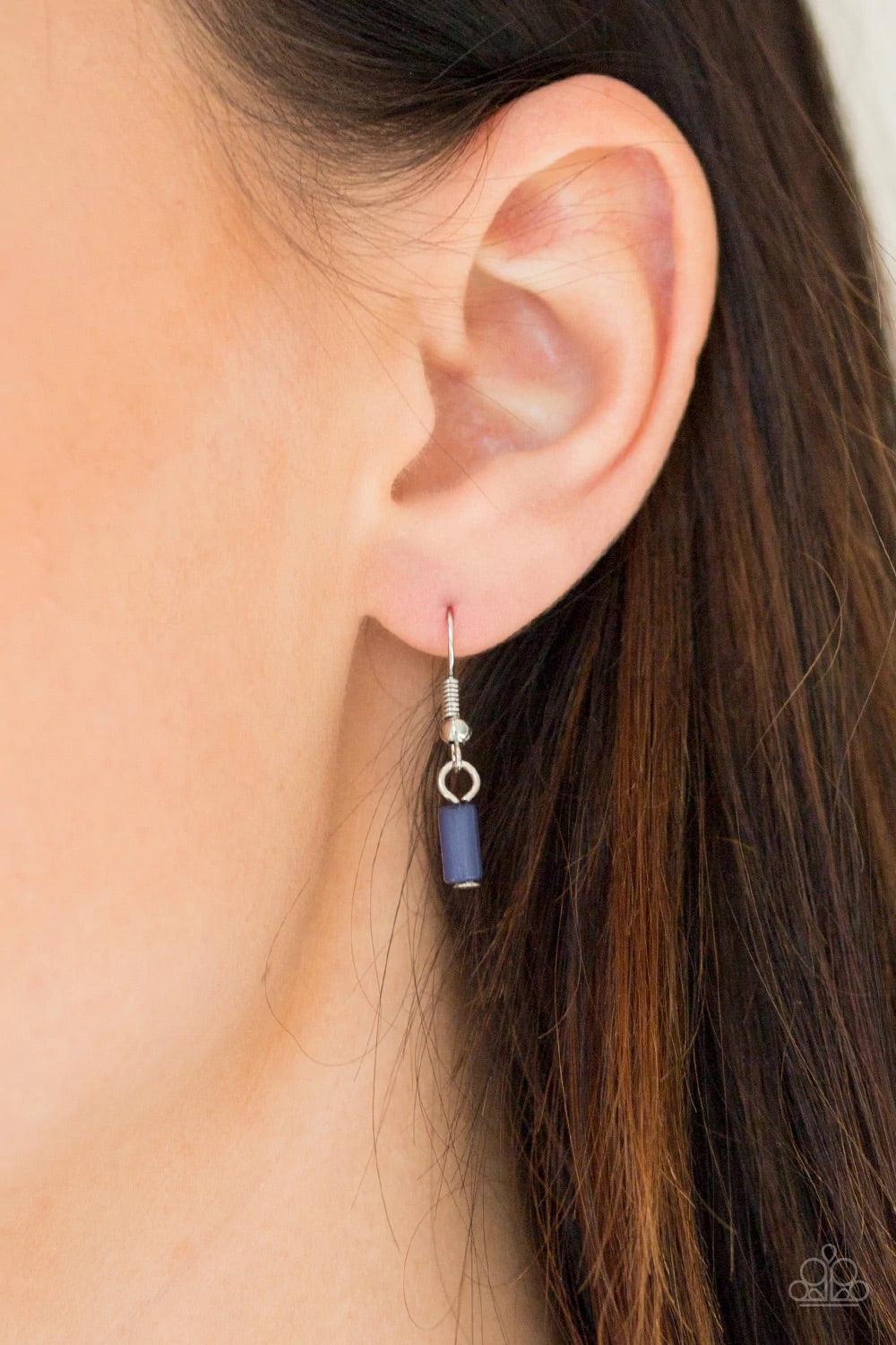 Paparazzi Accessories Key Keynote - Blue Featuring shiny blue and dainty silver accents, a blue beaded pendant gives way to a shimmery silver key for a whimsically layered look. Features an adjustable clasp closure. Sold as one individual necklace. Includ