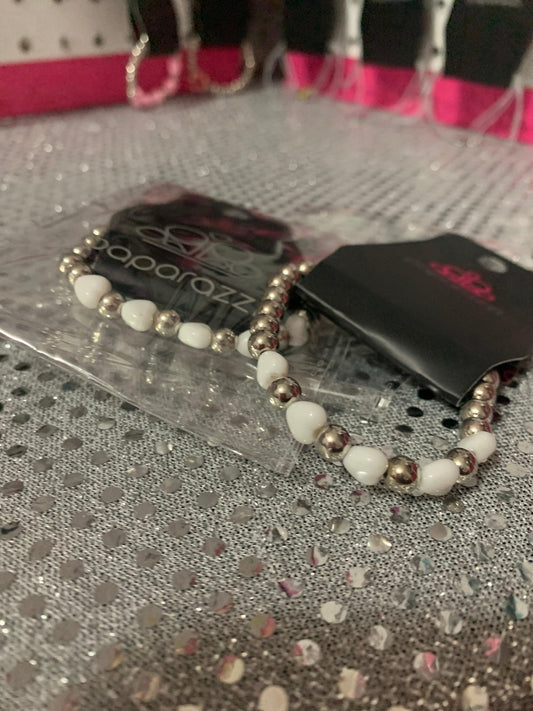 Paparazzi Accessories Starlet Shimmer Bracelet: #15 - White Jewelry