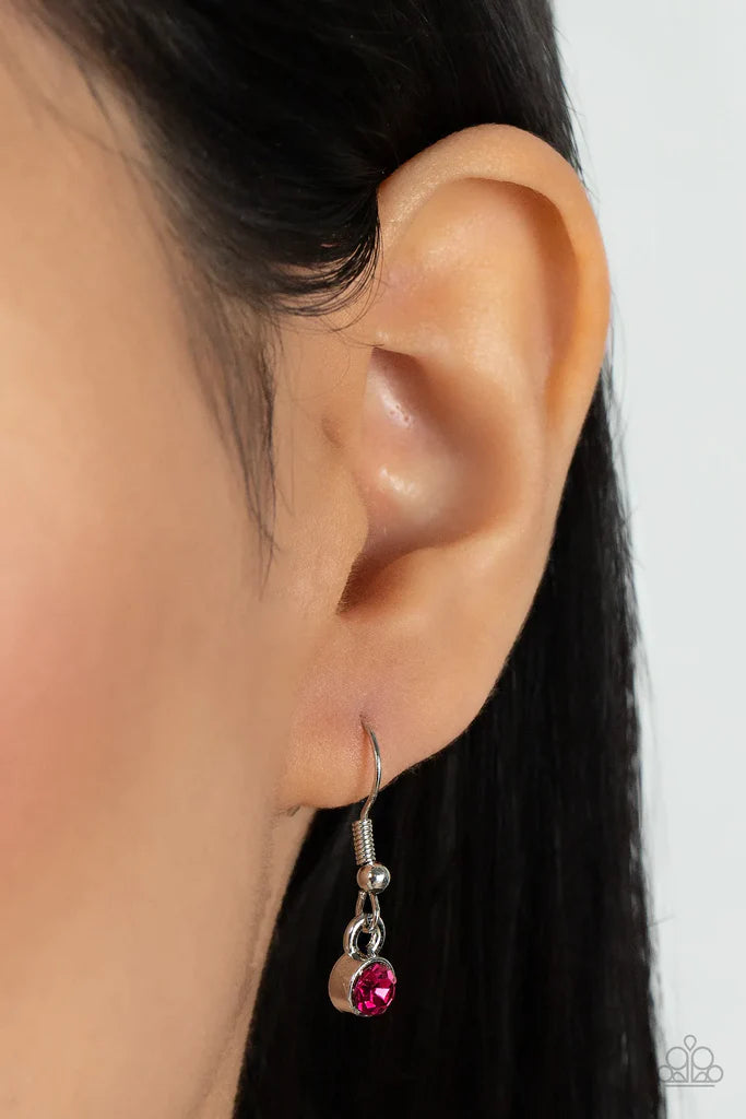 Paparazzi Accessories Wallflower Wonderland - Pink A charming collection of antiqued silver flowers in diminishing sizes delicately link across the collar. The detailed petals are etched in antiqued silver and fan out from lovely pink rhinestone centers r