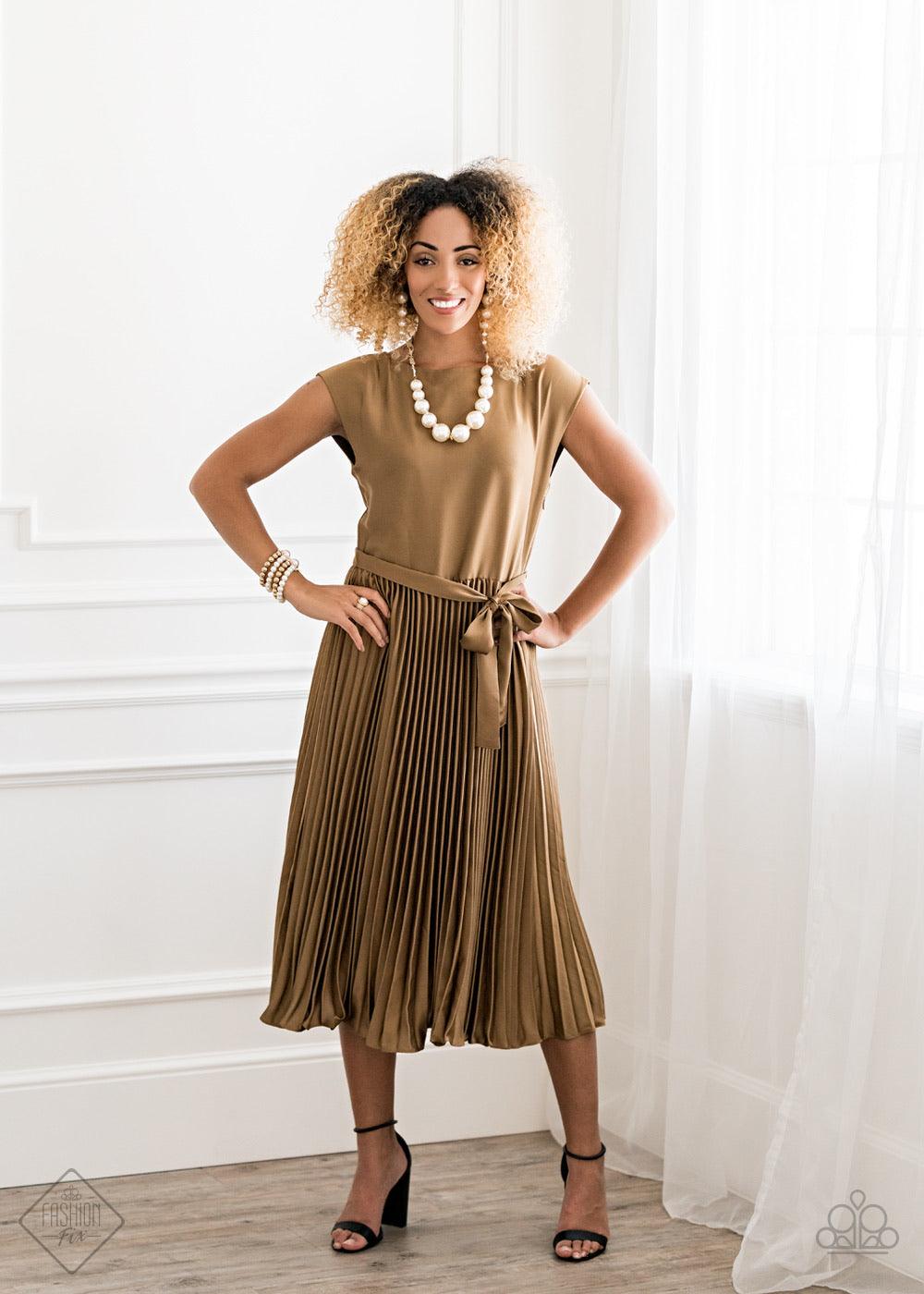 Paparazzi Accessories WEALTH-Conscious - Gold Held in place with a hammered gold frame dotted with two oversized white pearls, strands of classic gold beads and white pearls are threaded along stretchy bands that wrap around the wrist in a glamorously lay
