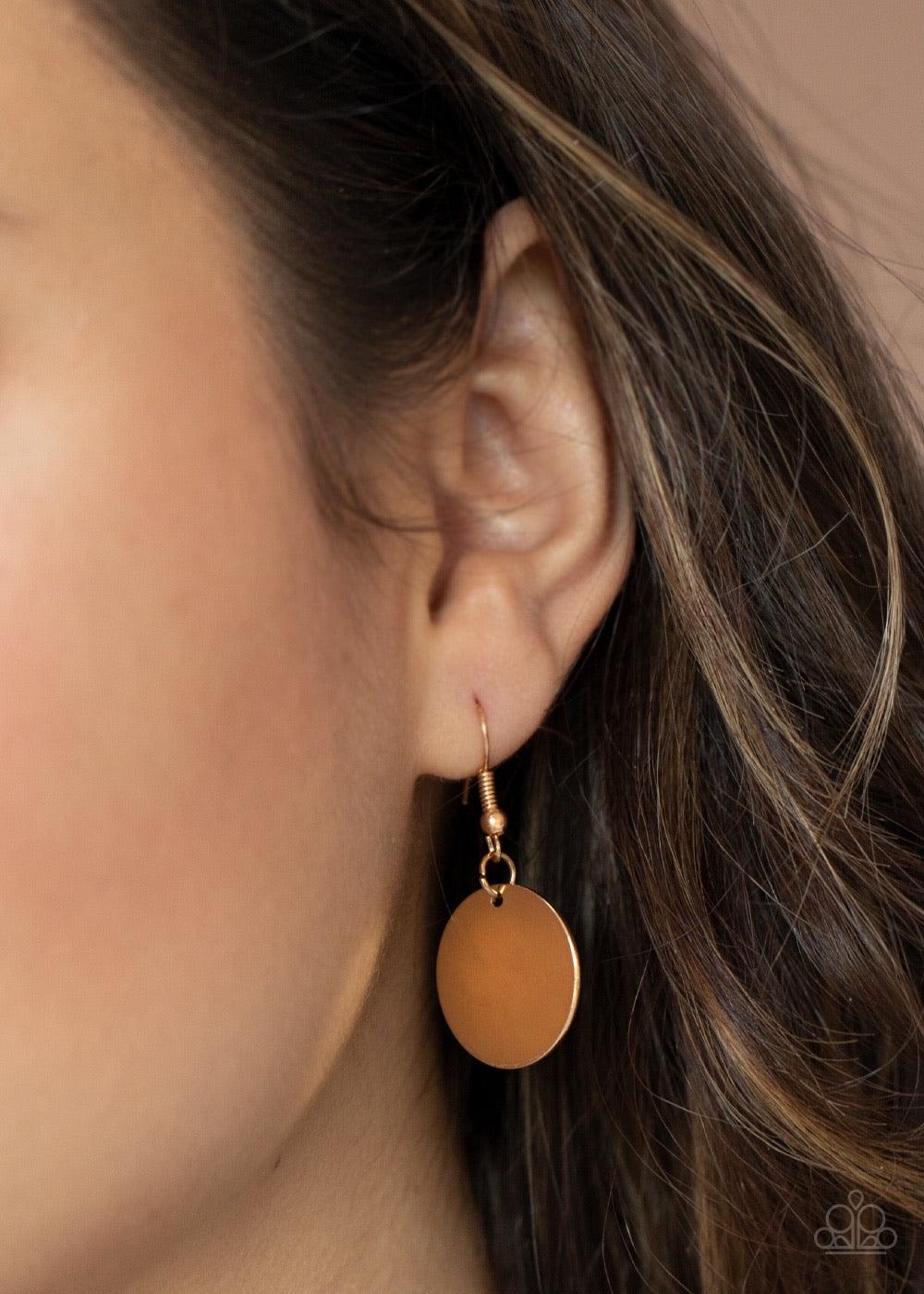 Paparazzi Accessories I’m FELINE Good - Brown .A trio of gold, brown, and fuzzy cheetah print discs overlap into an adjustable pendant along rows of shiny brown cording for a wildly retro look. Sold as one individual necklace. Includes one pair of matchin
