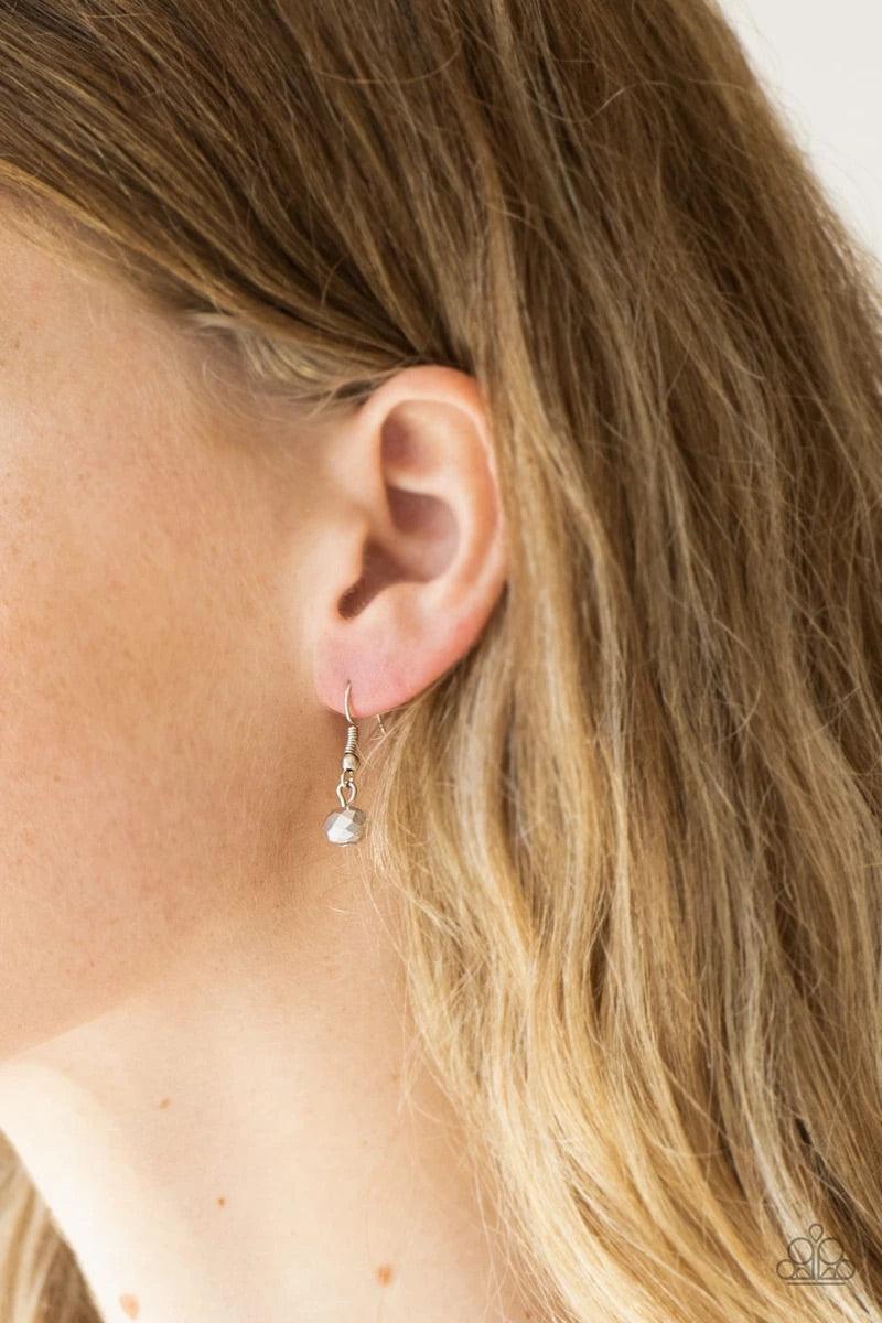 Paparazzi Accessories Quite Quintessence - Blue Varying in shape and shimmer, faceted blue and metallic crystal-like beads trickle down the chest for a whimsical look. Features an adjustable clasp closure. Sold as one individual necklace. Includes one pai