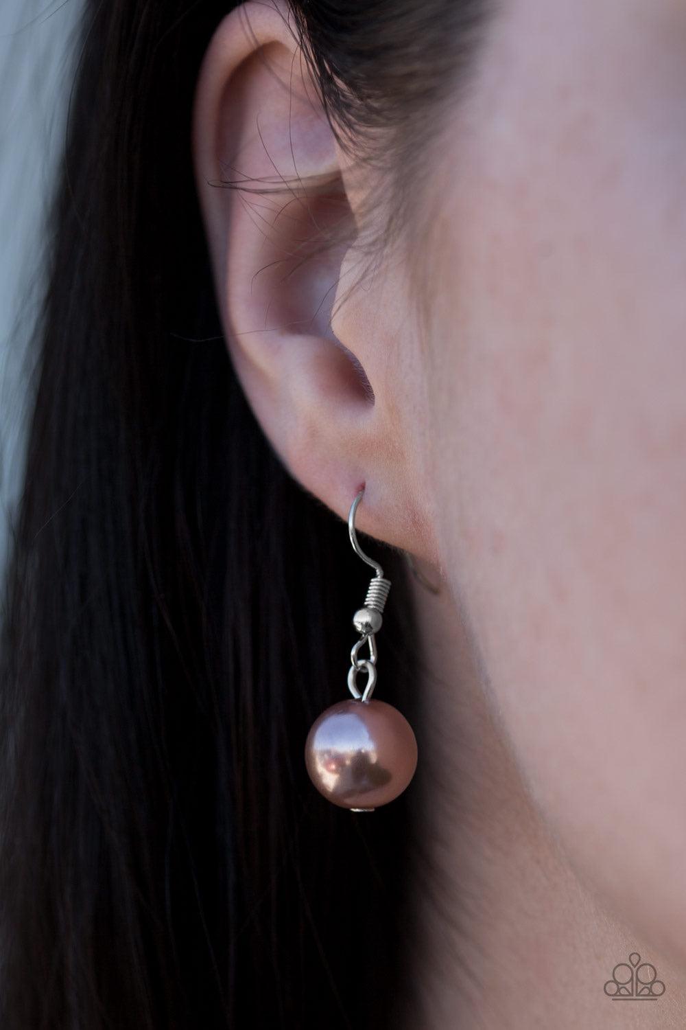 Paparazzi Accessories BELLES and Whistles - Multi Dramatic silver hoops give way to layers of mismatched silver chains. Pearly brown, pink, and tan beads trickle from the second chain, creating a flirty fringe across the chest. Features an adjustable clas