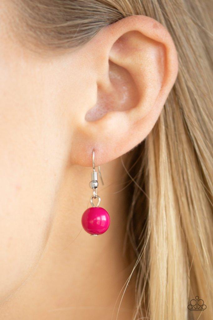 Paparazzi Accessories Tour de Trendsetter - Multi Varying in shape, glassy and polished blue, green, and pink beads swing from the bottom of interlocking silver chains. Crystal-like teardrops are sprinkled along the colorful beading, creating a flirtatiou