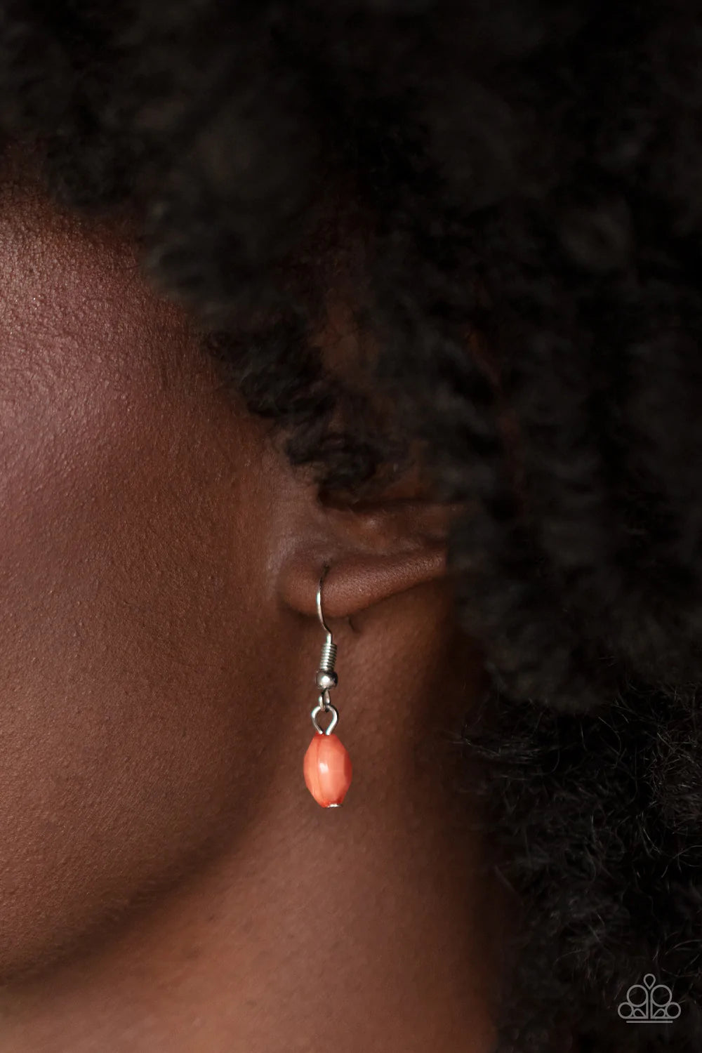 Paparazzi Accessories Pacific Picnic - Orange Threaded along invisible wires, rows of faceted silver beads give way to opaque coral gem-like beads below the collar for a summery splash of color. Features an adjustable clasp closure. Sold as one individual