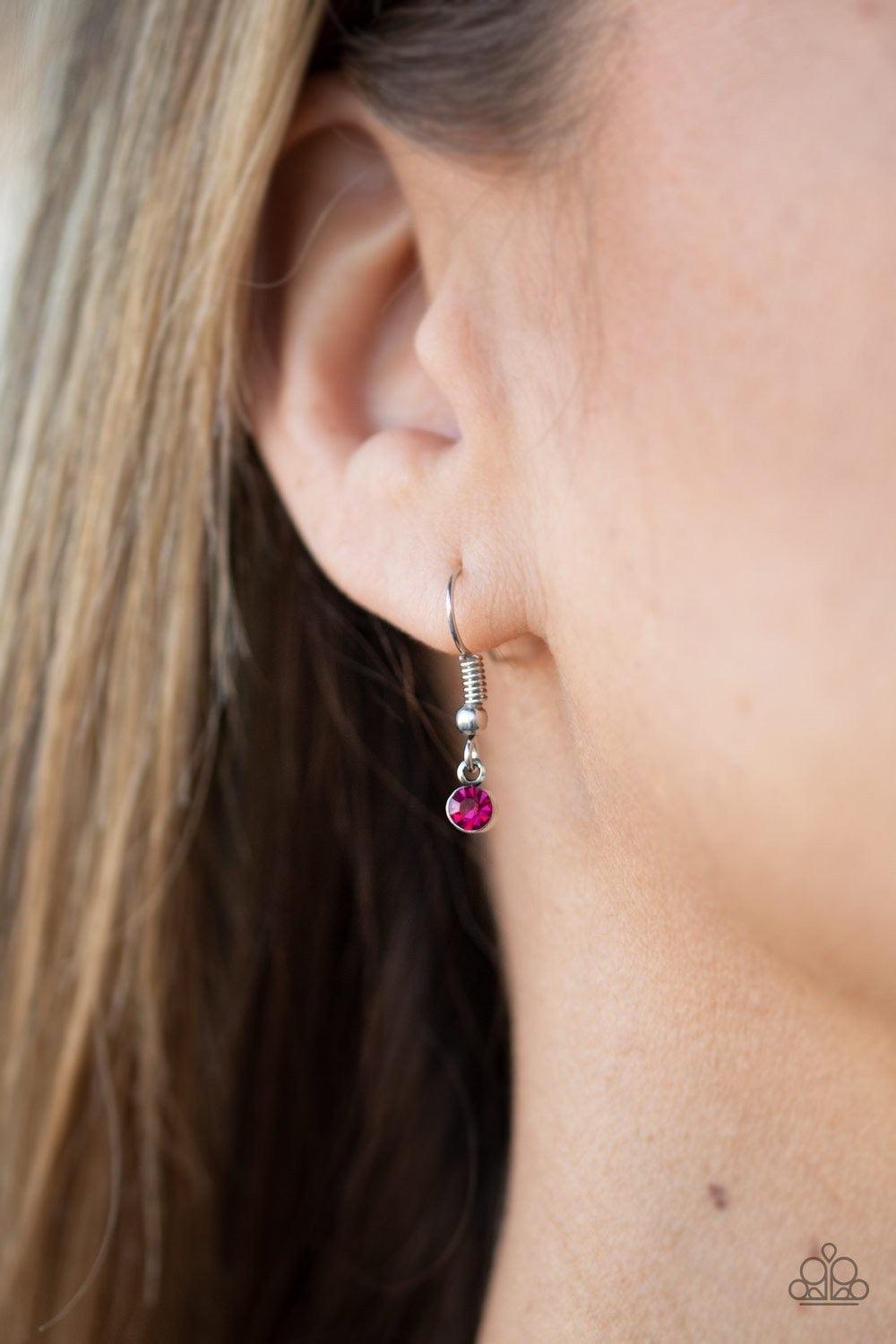 Paparazzi Accessories Mom Boss - Pink Infused with a cluster of glassy pink rhinestones, a shimmery silver disc is stamped with the inspirational phrase, "Mom Boss", for a whimsical look. Features an adjustable clasp closure. Sold as one individual neckla
