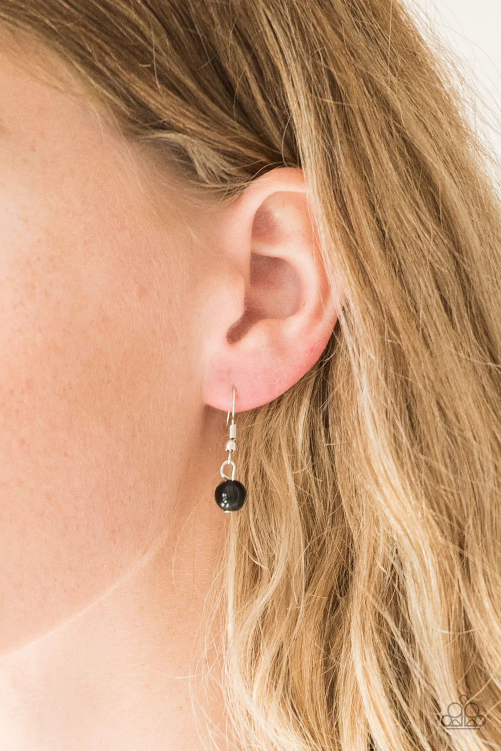 Paparazzi Accessories Pretty Pop-tastic! - Black Ornate silver accents, glassy beads, and polished black beads trickle along strands of shimmery silver chains for a whimsical look. Features an adjustable clasp closure. Sold as one individual necklace. Inc