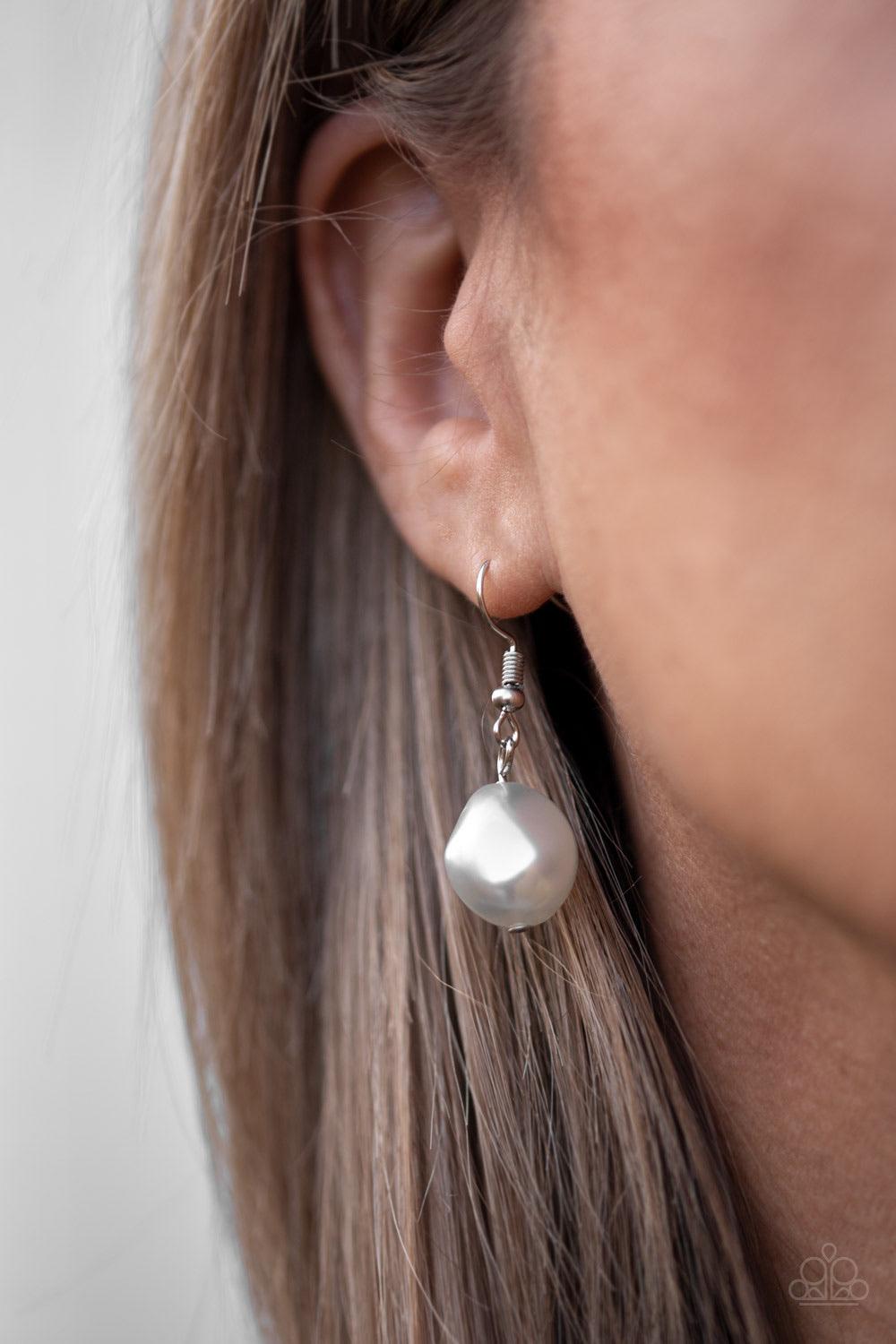 Paparazzi Accessories Lead Role - Silver Pearly silver pebbles join with delicately hammered silver rings below the collar for a refined flair. Features an adjustable clasp closure. Sold as one individual necklace. Includes one pair of matching earrings.