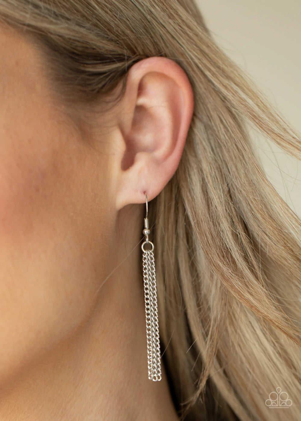 Paparazzi Accessories Stay Cool - Blue A shimmery silver tassel streams from the bottom of a glittery blue beaded pendant, creating a dazzling look at the bottom of a lengthened silver chain. Features an adjustable clasp closure. Sold as one individual ne