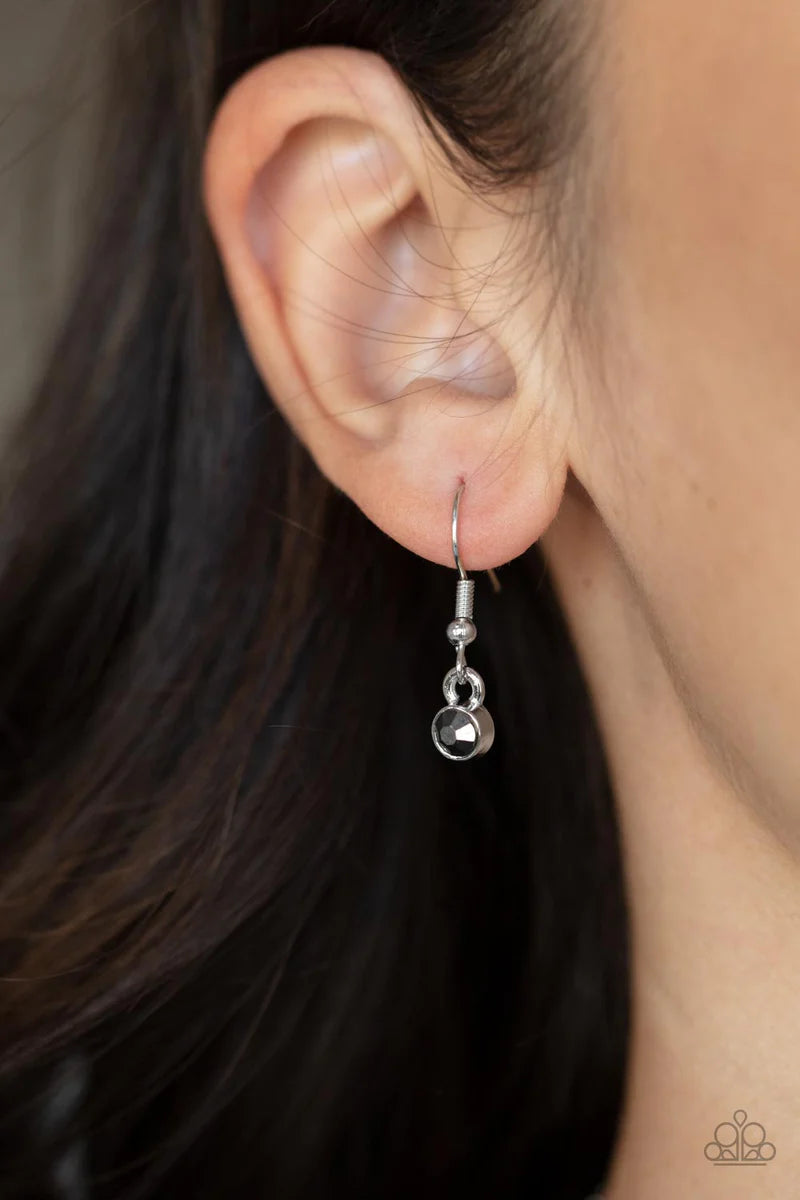 Paparazzi Accessories Coup de MANE - Red Stacked rows of hematite rhinestones and faceted emerald cut Fire Whirl beads coalesce into a colorful half moon pendant, creating a flamboyant pop of color below the collar. Features an adjustable clasp closure. S