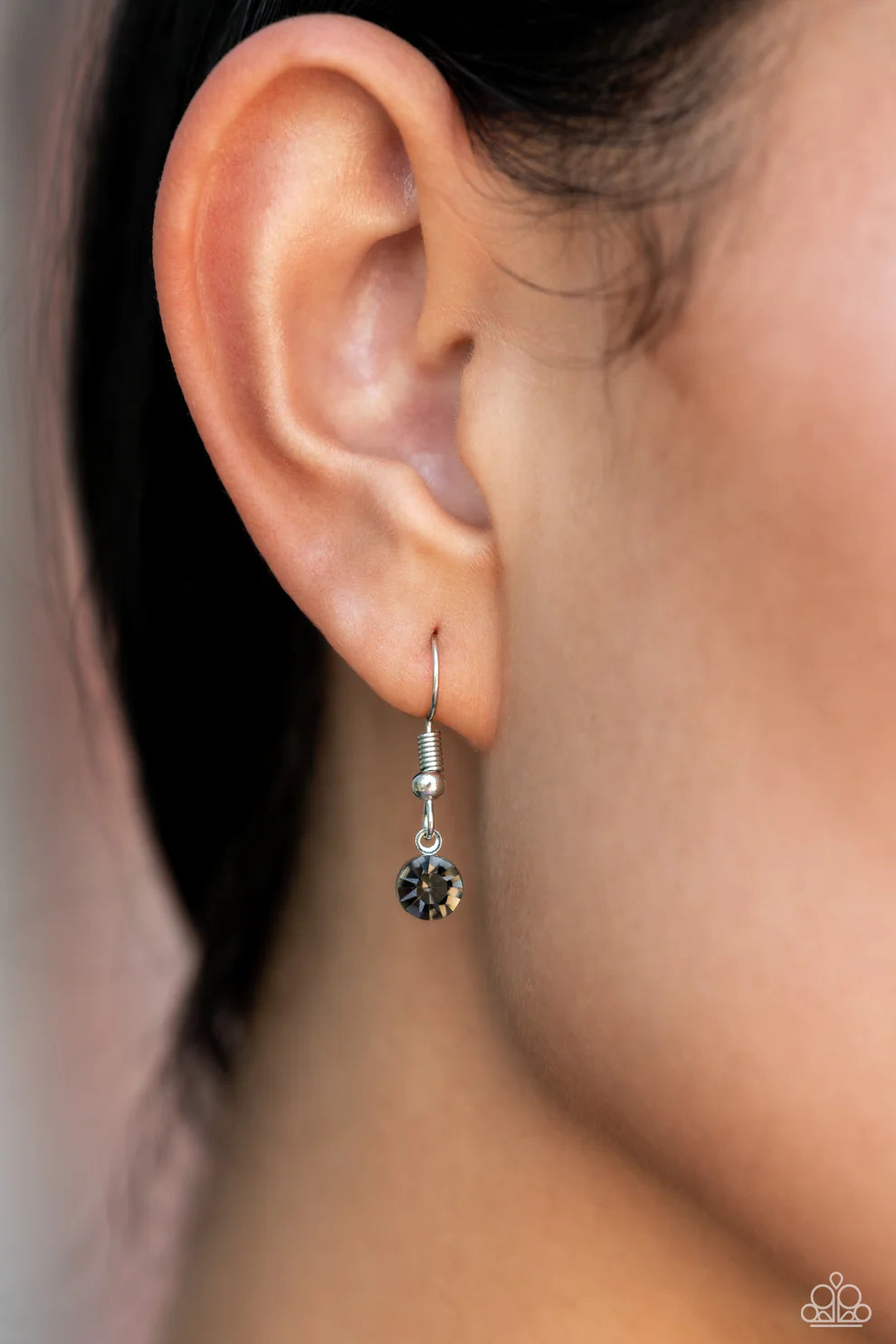 Paparazzi Accessories Lock and Roll - Silver Infused on a classic silver chain, a strand of thick silver curb chain, and a collection of exaggerated, smoky radiant-cut gems in silver pronged fittings combine to create a collision of industrial color aroun