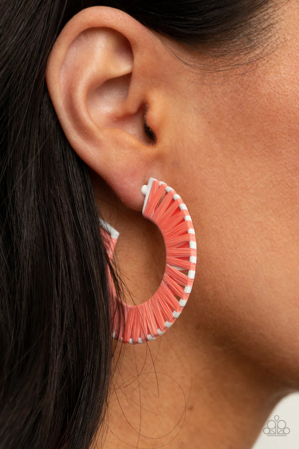 Paparazzi Accessories Everybody Conga!- Orange Fun, flirty earrings to enjoy wherever you go. So light and gorgeous, they’re perfect for all your latest trends from boho chic to romantic lace silhouettes.Earring attaches to a standard post fitting. Hoop m