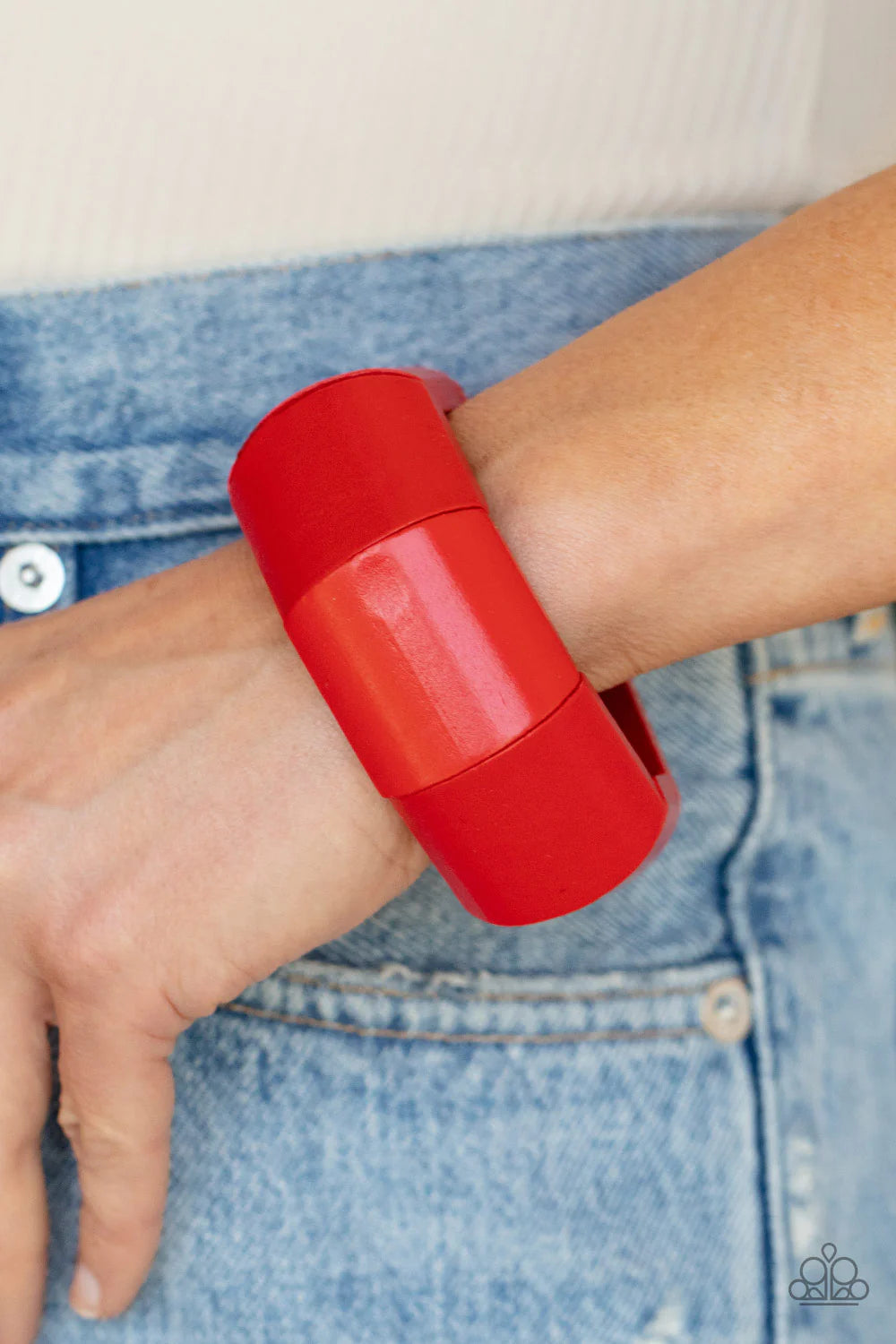 Paparazzi Accessories Coconut Cove - Red Painted in a vibrant red finish, chunky geometric wooden beads are threaded along stretchy bands around the wrist for a colorful tropical inspired look. Sold as one individual bracelet. Jewelry