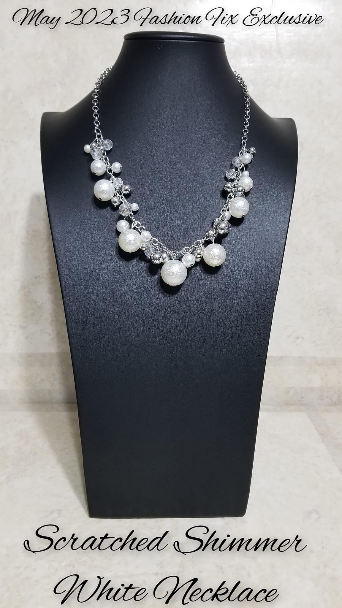 Paparazzi Accessories Scratched Shimmer - White Fashion Fix Exclusive May Stylist Picks Jewelry