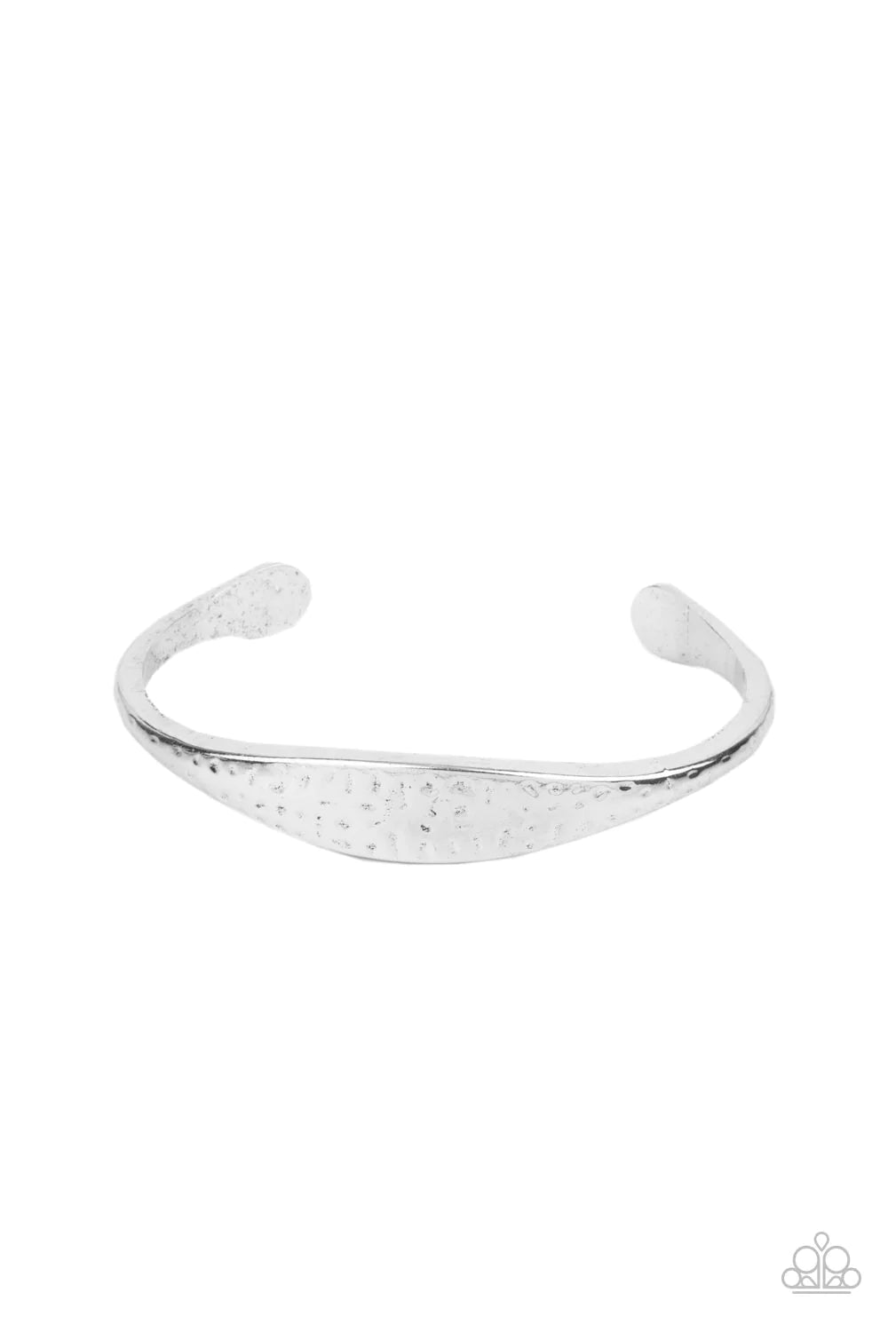 Paparazzi Accessories Ancient Accolade - Silver The center of a dainty silver cuff is flattened and hammered in antiqued details, creating a chic rustic centerpiece around the wrist. Sold as one individual bracelet. Jewelry
