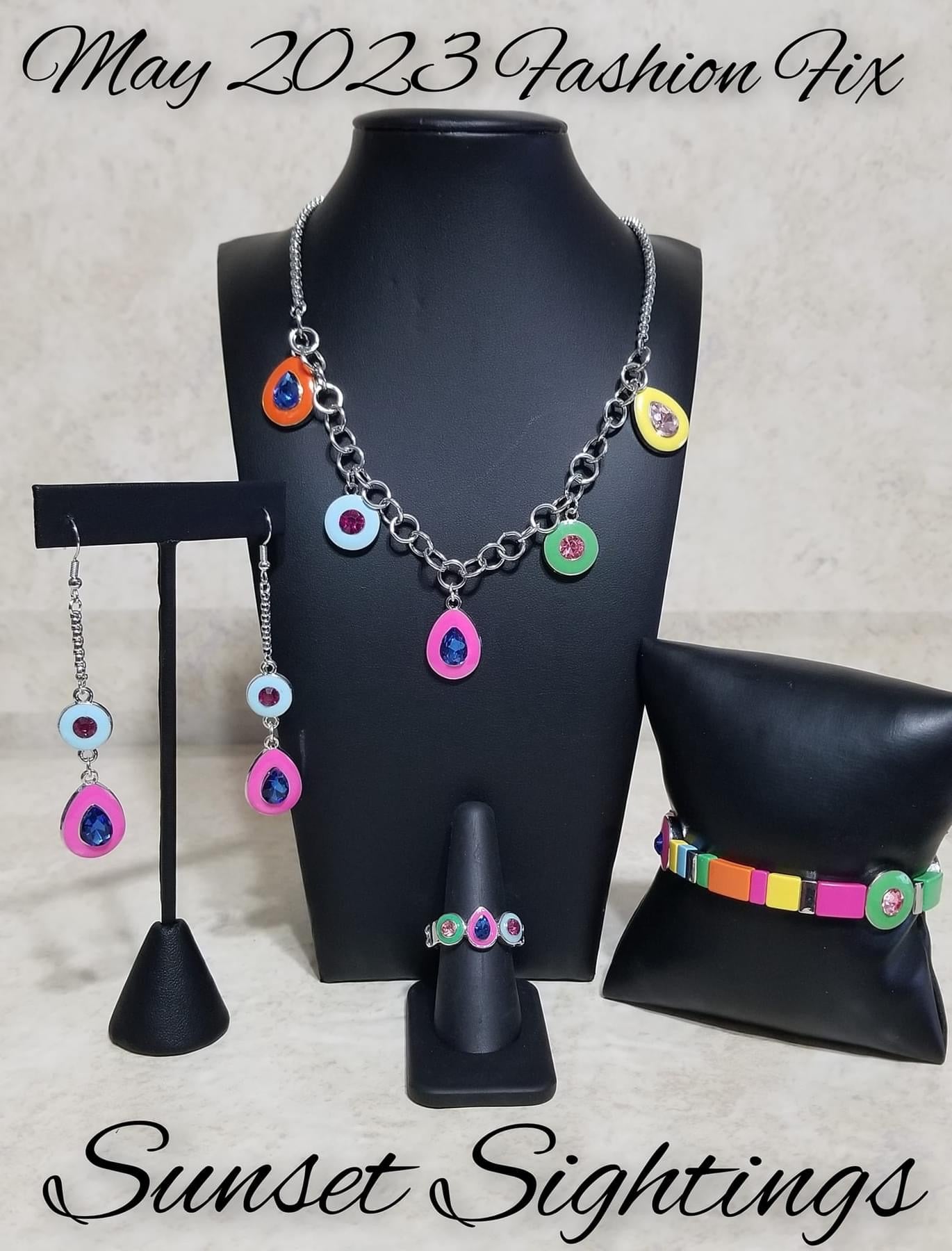 Paparazzi Accessories Sunset Sitings : FF May 2023 Fueled by abstract designs and funky combinations of the most daring trends, the Sunset Sightings Collection features audacious, outside-the-box fashion. Sunset Sightings fashionistas celebrate individual