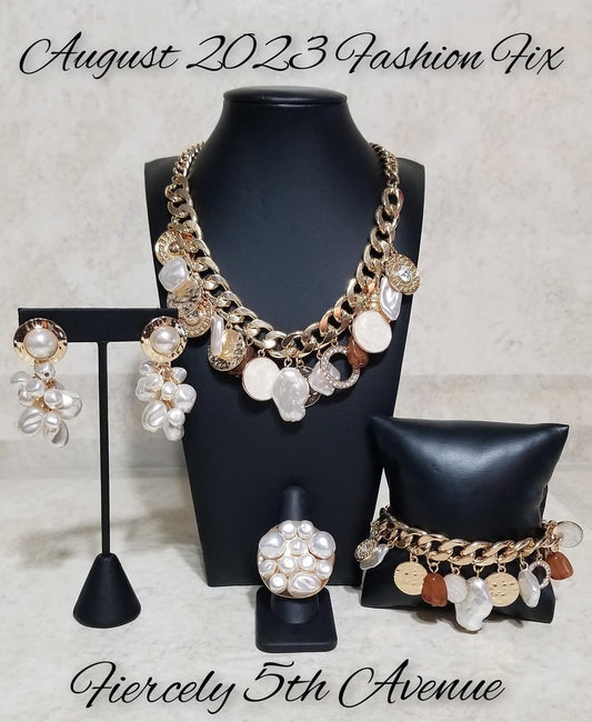 Paparazzi Accessories Fiercely 5th Avenue - Complete Trend Blend - August 2023 Timeless and classic yet sophisticated and versatile, the Fiercely 5th Avenue Collection features elegant designs and traditional metal finishes. Never one to shy away from a b