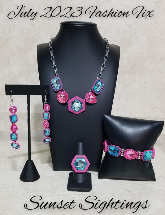 Paparazzi Accessories Sunset Sitings: FF July 2023 Fueled by abstract designs and funky combinations of the most daring trends, the Sunset Sightings Collection features audacious, outside-the-box fashion. Sunset Sightings fashionistas celebrate individual