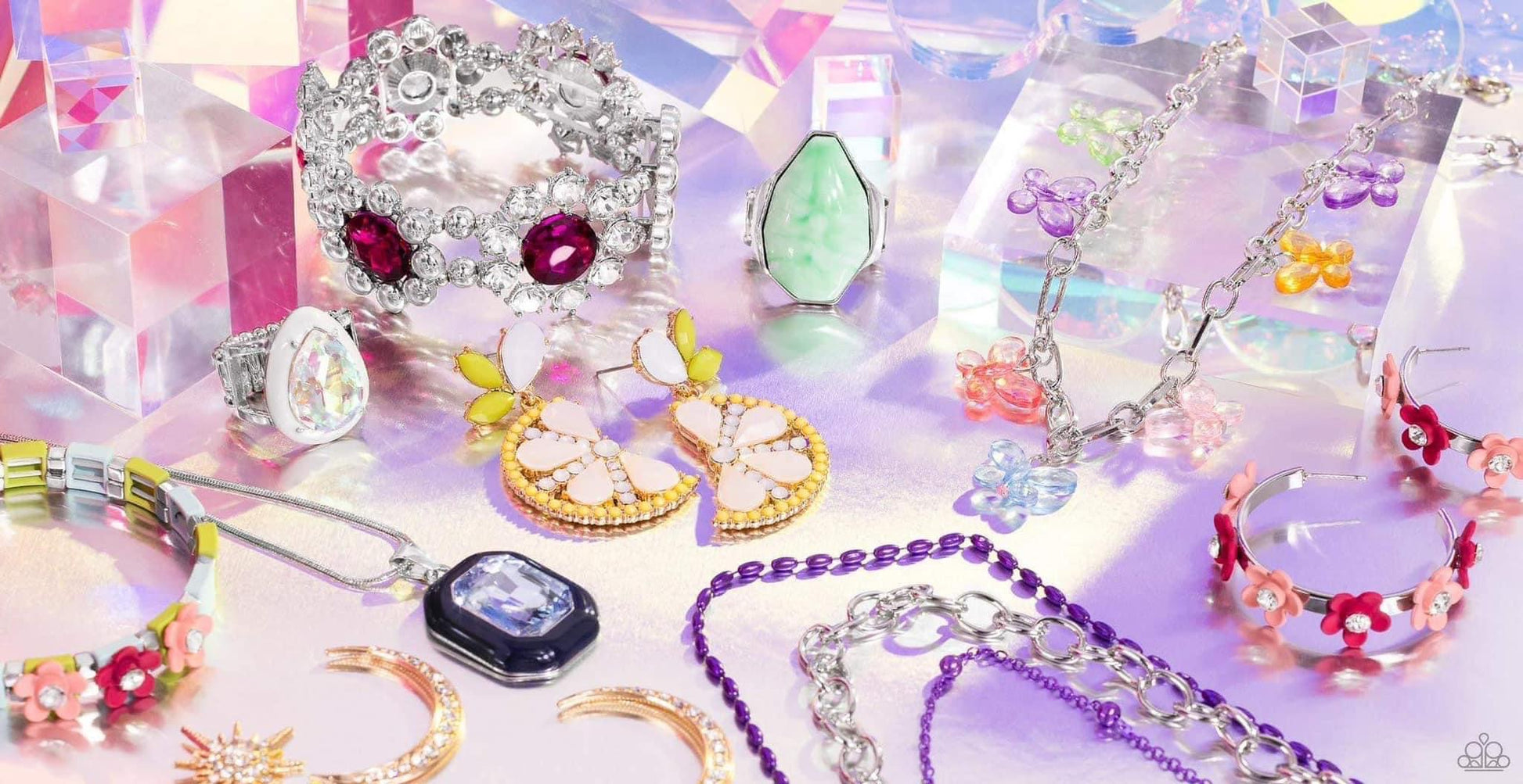 Paparazzi Accessories Summer Party Complete Pack - 2023 Paparazzi Accessories: 2023 Summer Party Pack includes one of the following: Mardi Gras Mayhem - Purple Necklace Emerald Energy - Blue Necklace Butterfly Balance - Multi Necklace Slice of Summer - Ye