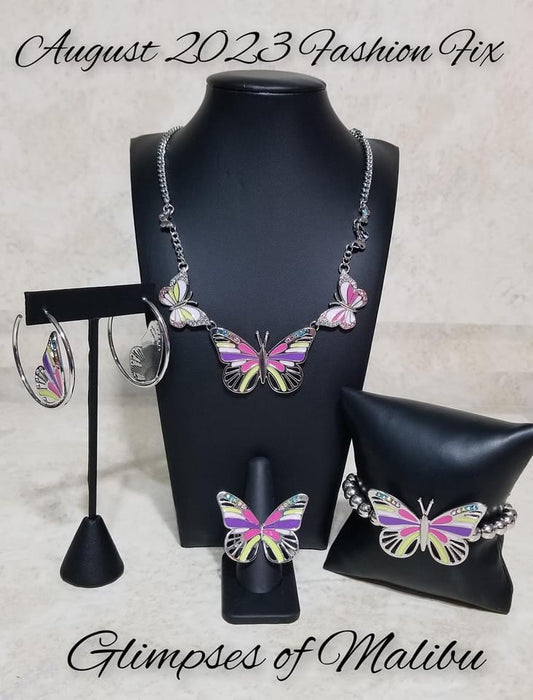 Paparazzi Accessories Glimpses of Malibu - Complete Trend Blend - August 2023 Featuring playful styles accented with fun pops of color, the Glimpses of Malibu Collection is an endearing assortment of cheerful and whimsical laid-back fashion. From the bubb