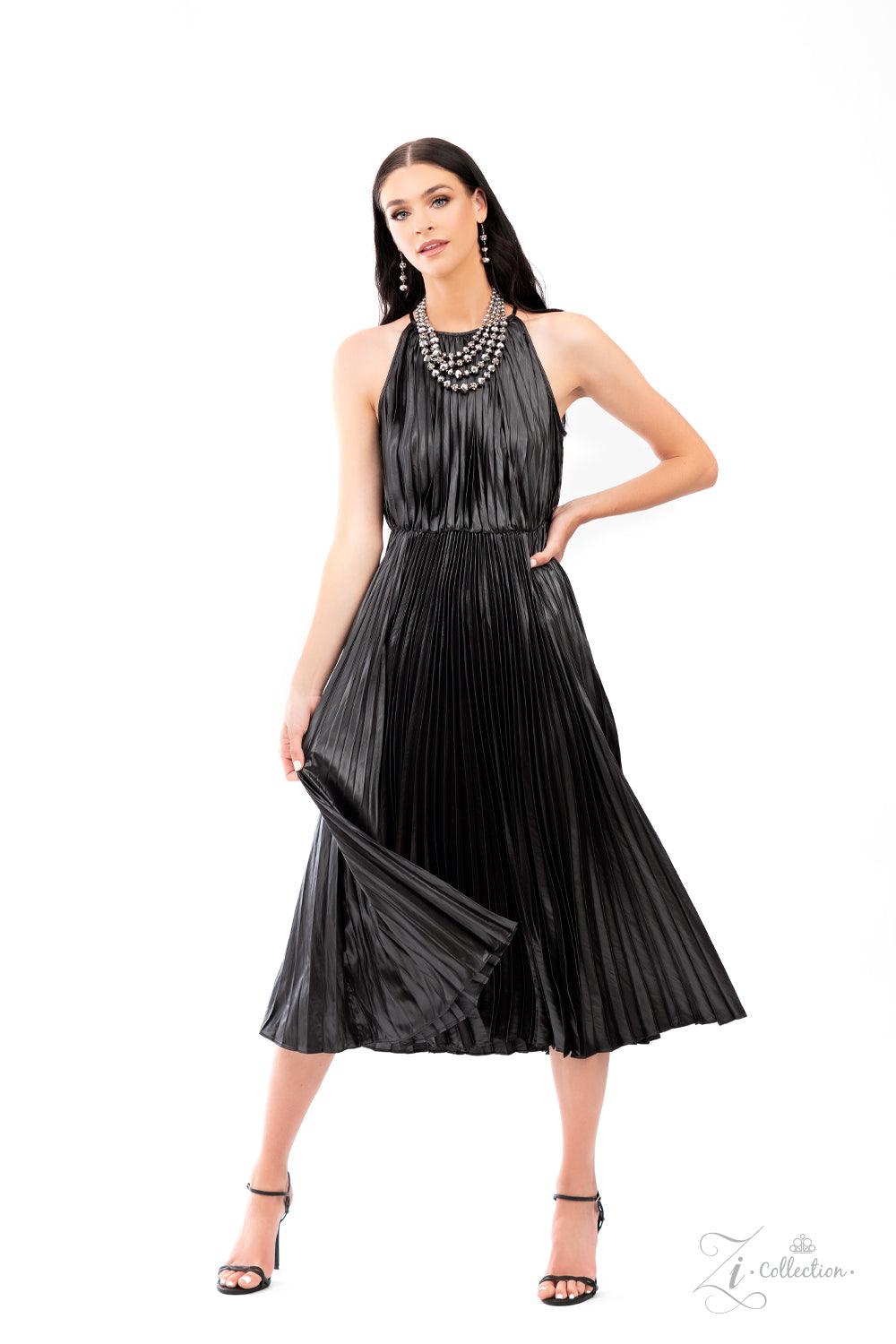 Paparazzi Accessories Influential Gradually increasing in size and intensity, dainty gunmetal beads, faceted hematite-like crystals, and white rhinestone studded gunmetal ornaments unapologetically connect into dauntless rows below the collar. The radiant
