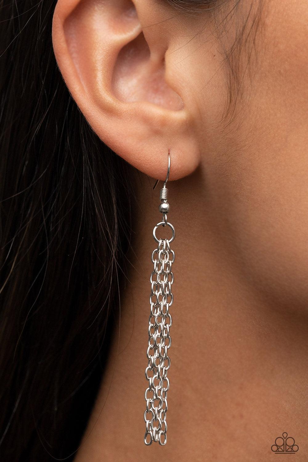 Paparazzi Accessories Reimagined Romance - Silver A hammered silver heart frame gently twists from a toggle closure at the bottom of a chunky silver chain, resulting in a romantically rustic pendant. Features a toggle closure. Sold as one individual neckl