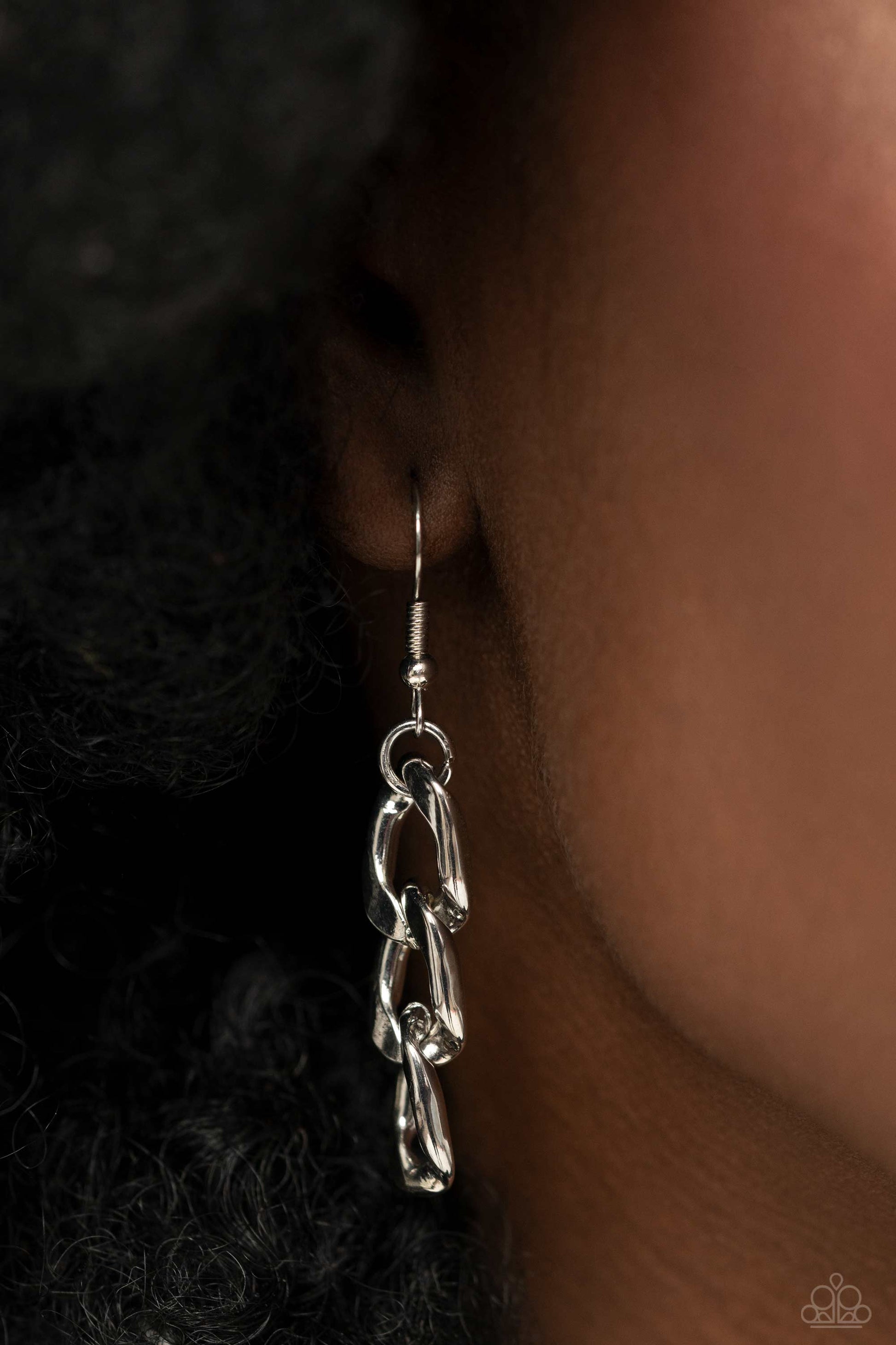 Paparazzi Accessories GLASSY-Hero - Red Featuring a glossy finish, an oversized, rich, red heart gem swings from the bottom of a thick silver curb chain below the collar for a romantic declaration. Features a toggle closure. Sold as one individual necklac