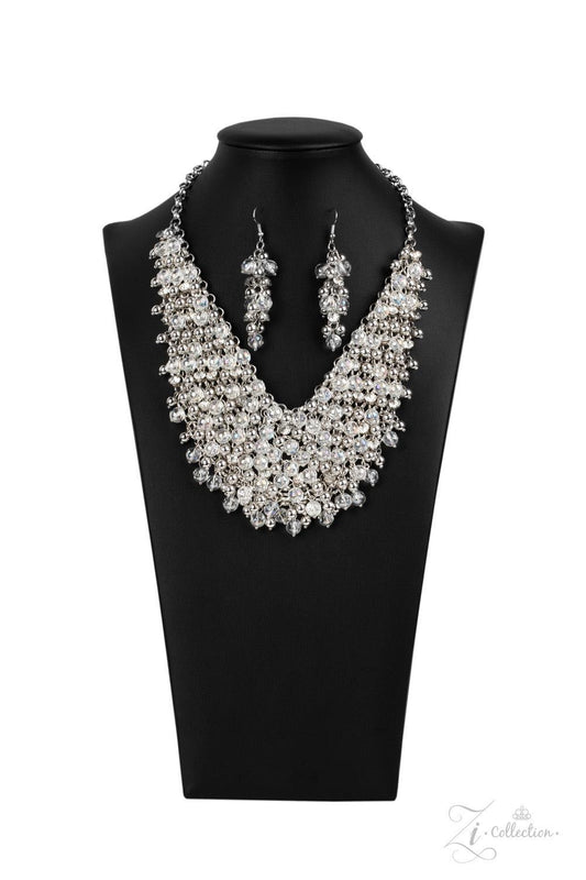 Paparazzi Accessories Sociable 💗💗ZiCollection $25💗💗 A seemingly infinite collection of bubbly silver beads, glittery white rhinestones, and glassy iridescent beads swings from an interconnected net of silver links. The flirtatious fringe effervescentl