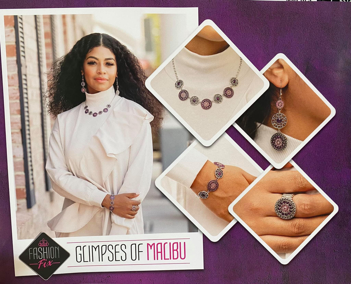 Paparazzi Accessories Glimpses of Malibu: November 2021 FF The Glimpses of Malibu collection was created with inspiration from the styles of Malibu, CA. Styles in this Trend Blend will feature fun, livable fashion with an upscale flavor. The colors are us