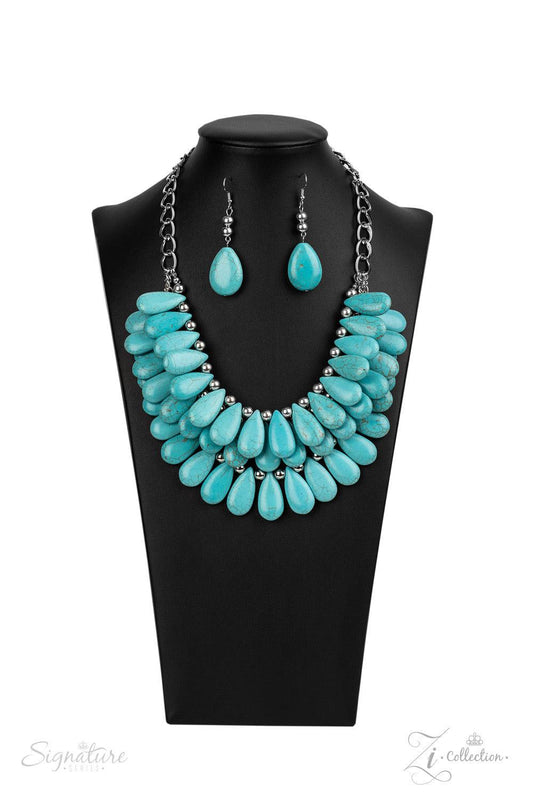 Paparazzi Accessories The Amy 💗💗ZiCollection $25💗💗 Three trailblazing tiers of shiny silver beads and turquoise teardrops fearlessly cascade into a bold tribal inspired fringe below the collar. Attached to a chunky silver chain, the groundbreaking sto