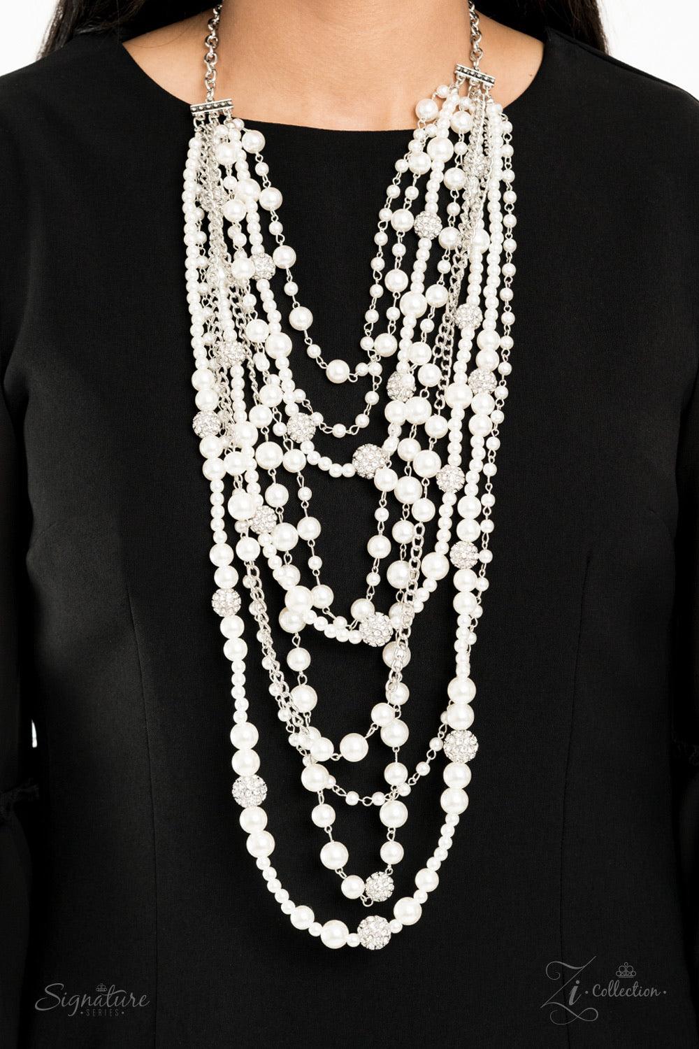 Paparazzi Accessories The LeCricia 💗💗ZiCollection $25💗💗 An elegant collection of timeless white pearls, shiny sections of silver chain, and bedazzling white rhinestone encrusted silver beads effortlessly cascade down the chest. The vintage inspired la