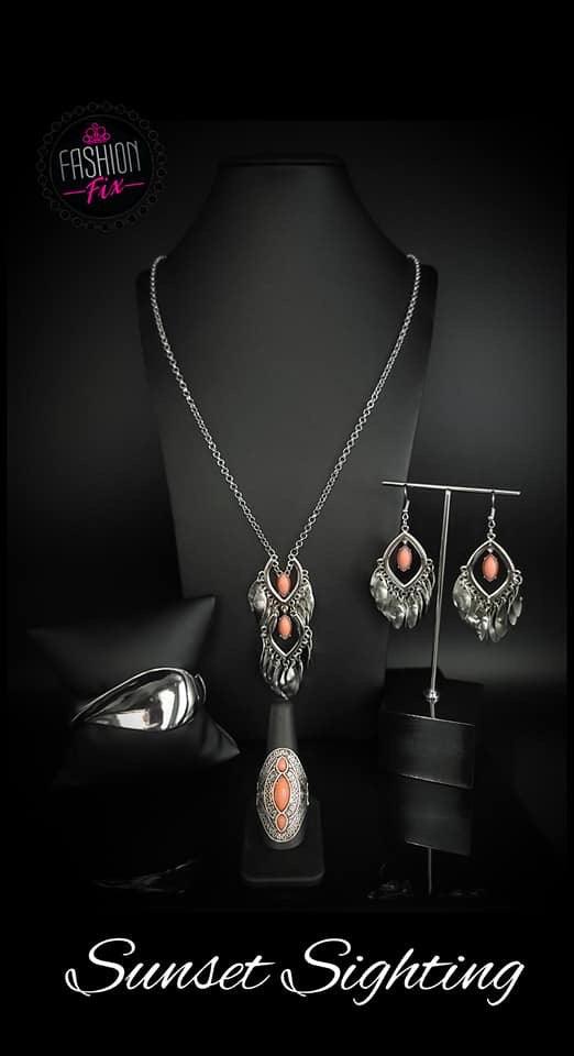 Paparazzi Accessories Sunset Sightings: FF April 2020 Trendsetters are sure to gravitate towards the accessories found in the Sunset Sightings collection. Featuring more drastic designs, bold colors, and funky combinations found outside the box, the piece
