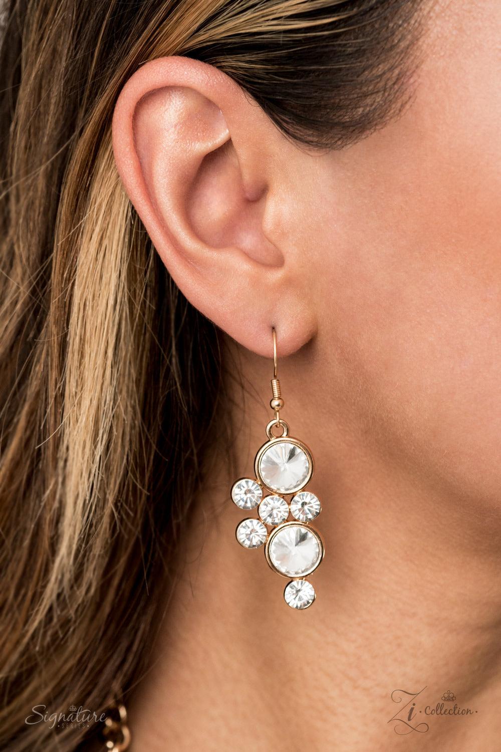 Paparazzi Accessories The Rosa 💗💗ZiCollection $25💗💗 A sparkling storm of classically clustered white rhinestone frames elegantly scatter below the collar. Encased in sleek gold fittings, varied sizes of glassy white rhinestones drip from the bottom of