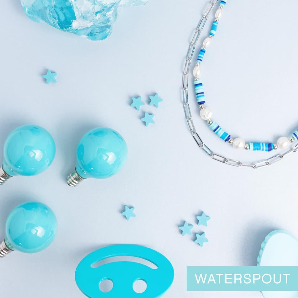 Paparazzi Accessories Tidal Trendsetter - Blue Sections of colorful rubber discs in shades of blue, turquoise, and navy are separated by tiny silver beads and a variety of white baroque pearls to create an unexpected mashup of texture along the collar. A