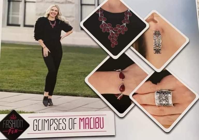 Paparazzi Accessories Glimpse of Malibu: FF December 2020 The Glimpses of Malibu collection was created with inspiration from the styles of Malibu, CA. Styles in this Trend Blend will feature fun, livable fashion with an upscale flavor. The color are usua