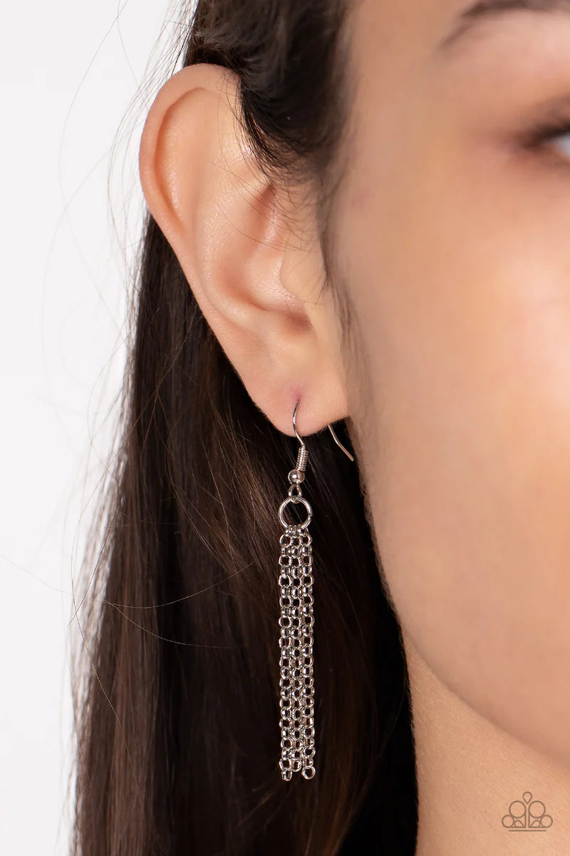 Paparazzi Accessories Wild Bunch Flair - Purple Encased in sleek silver frames, a vivacious collection of purple round, oval, and teardrop frames link into a whimsical pendant at the bottom of an extended silver chain. Features an adjustable clasp closure