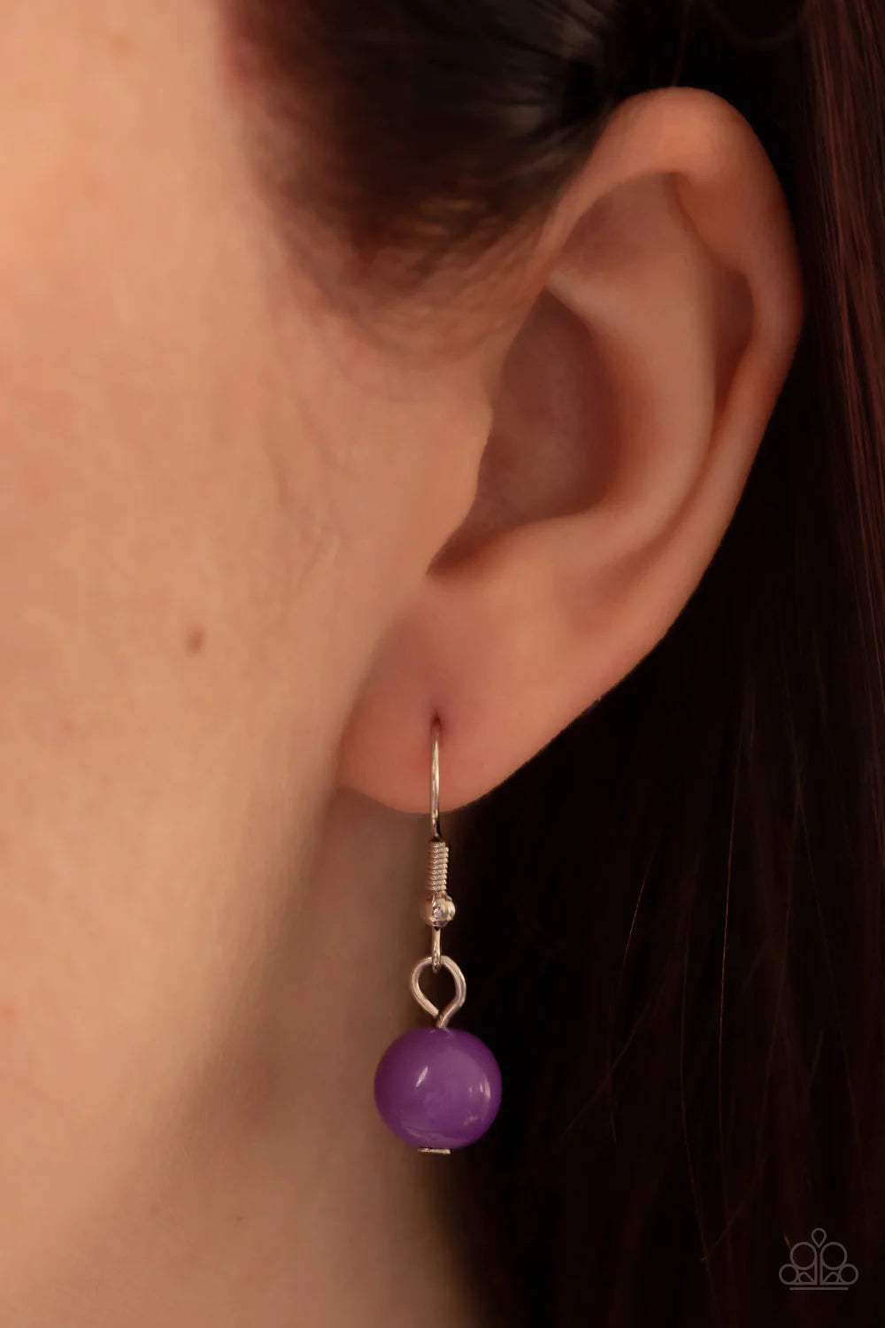 Paparazzi Accessories Very Valley Girl - Purple A vivacious collection of purple teardrop beads links to the bottom row of oversized round purple beads, interlocking into a glamorous pop of color below the collar. Features an adjustable clasp closure. Sol